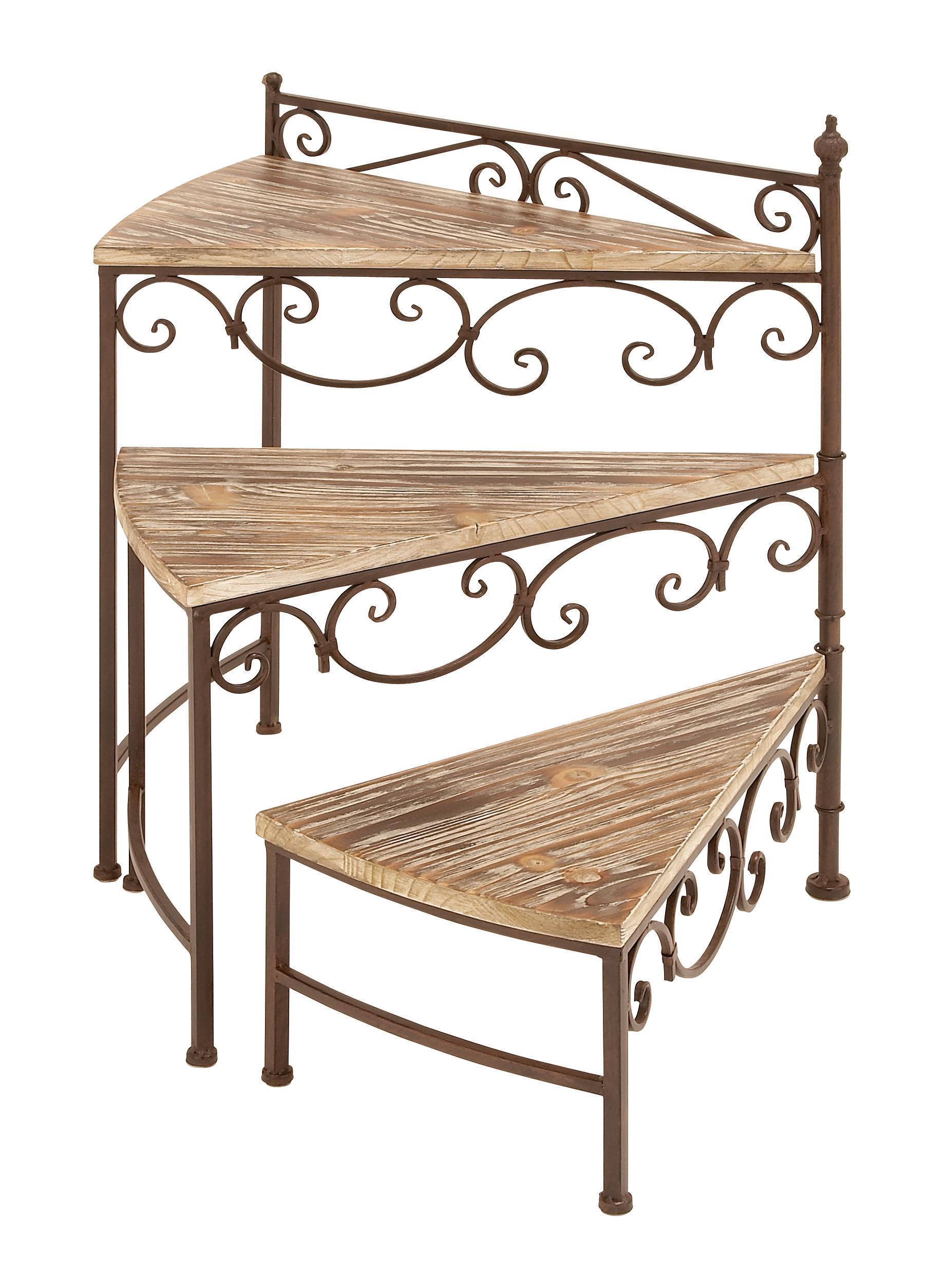 Brown Metal  Plantstand, 22" x 20" x 26"
