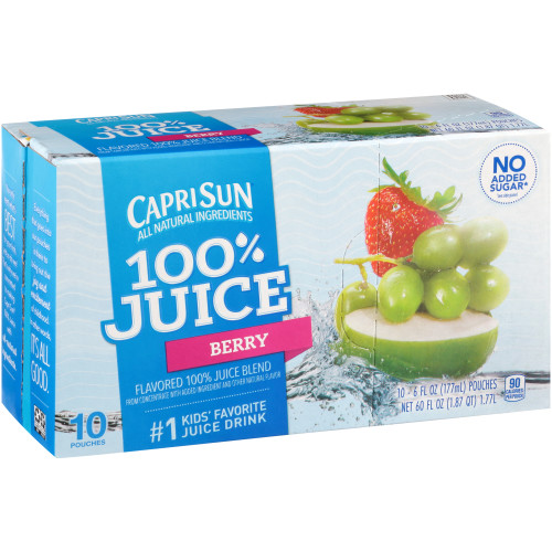  CAPRI SUN 100% Juice Berry Pouch, 6 oz. Pouches (Pack of 40) 