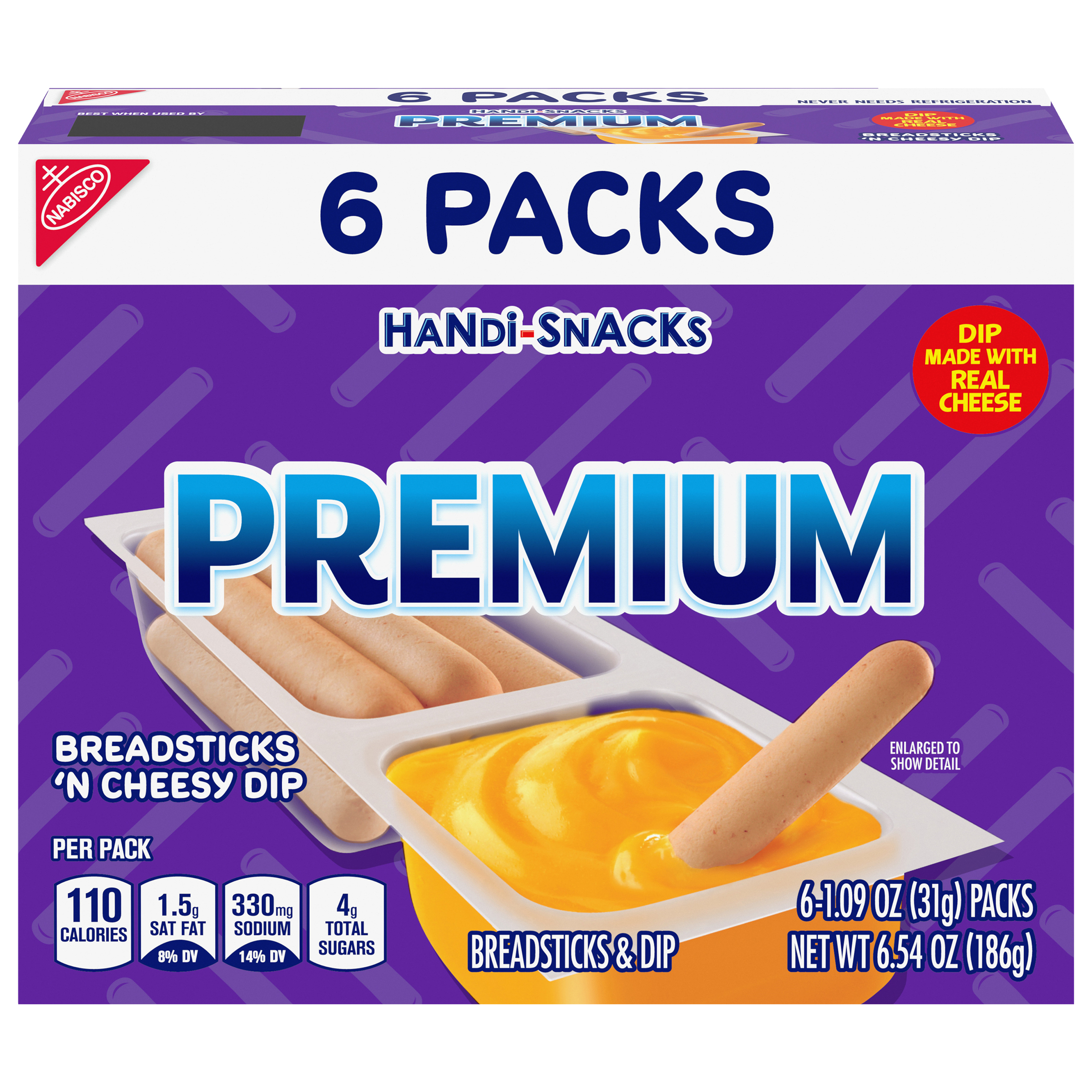 HANDI-SNACKS Premium Breadsticks N Cheez Two Compartment Snacks 6.54 oz