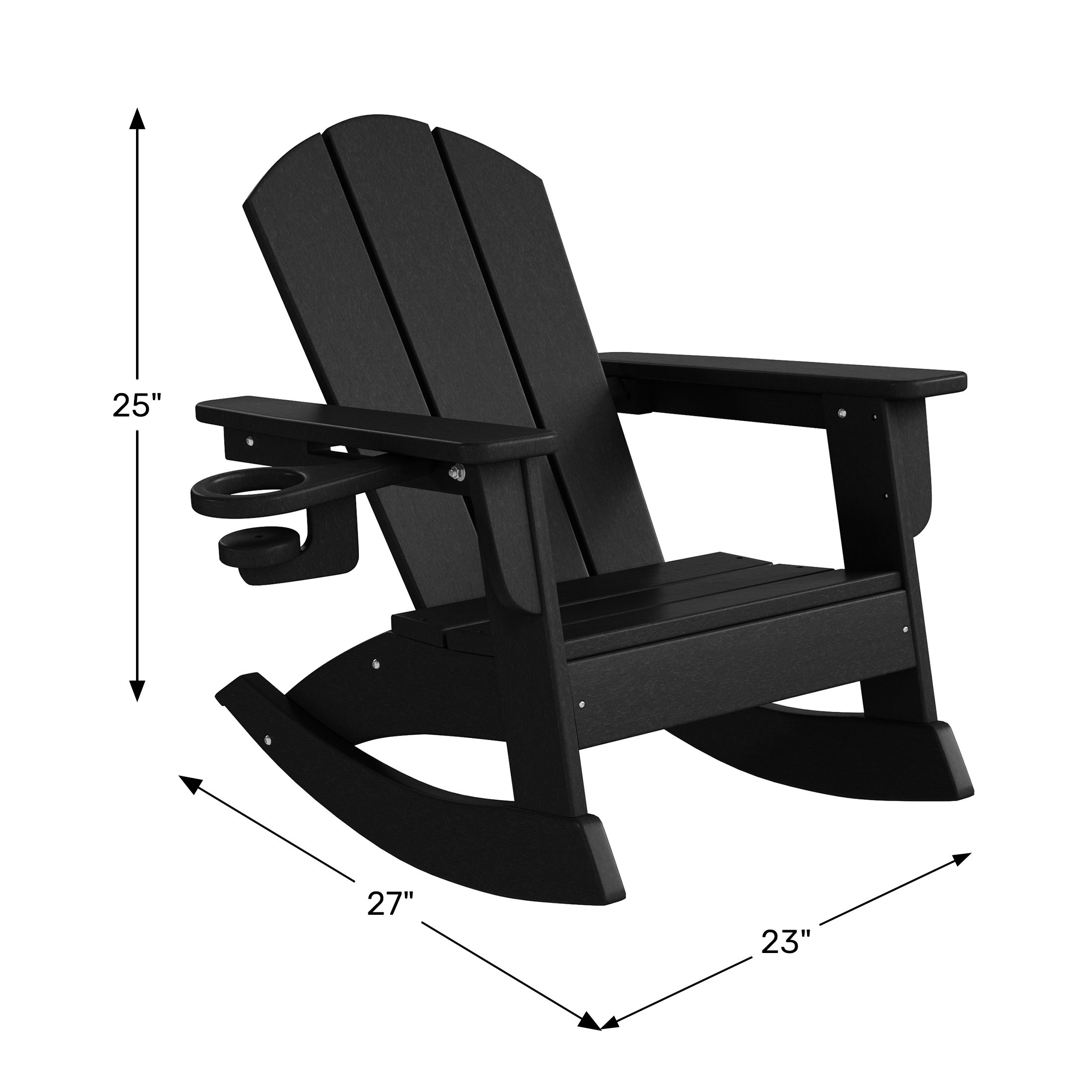 Outdoor HDPE Plastic Preschool Toddler Classic Adirondack Rocking Chairs (Set of 2) WWT Spec Image
