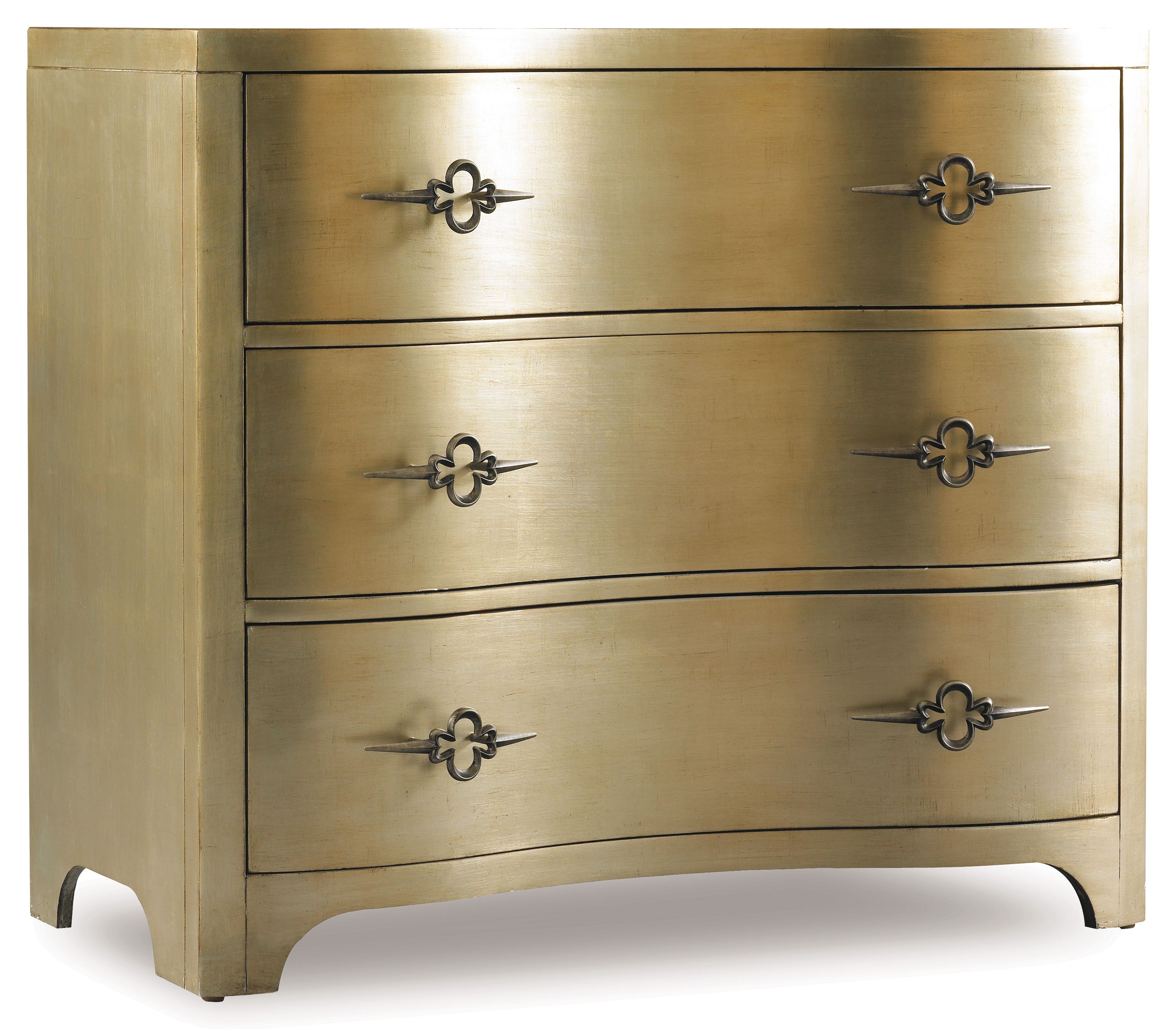 Picture of Shaped Front Gold Chest 3-Drawer