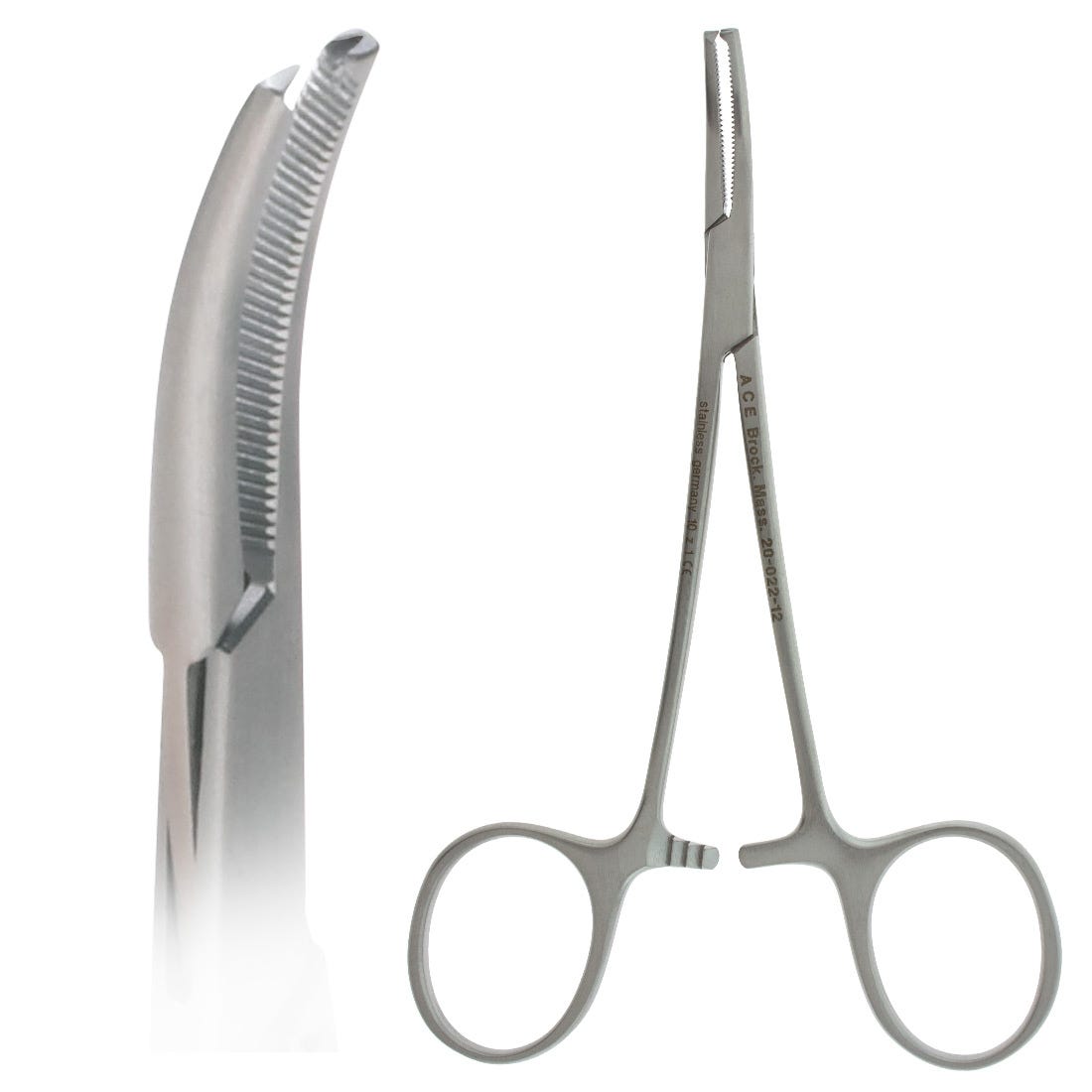 ACE Halsted Mosquito Forceps, curved, 1x2 teeth