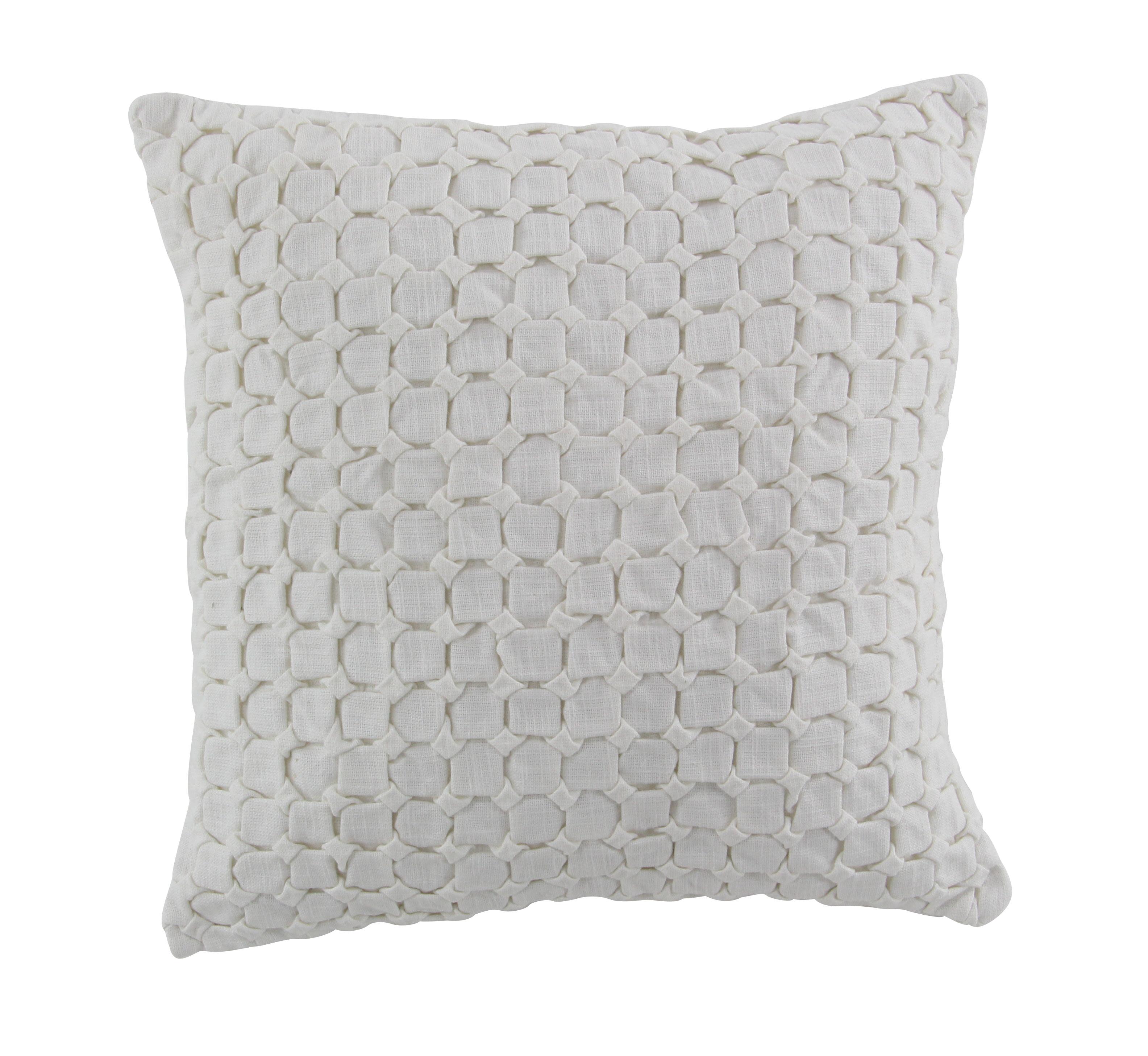 White Cotton Fabric  Pillow Decorative, 20" x 6" x 20"