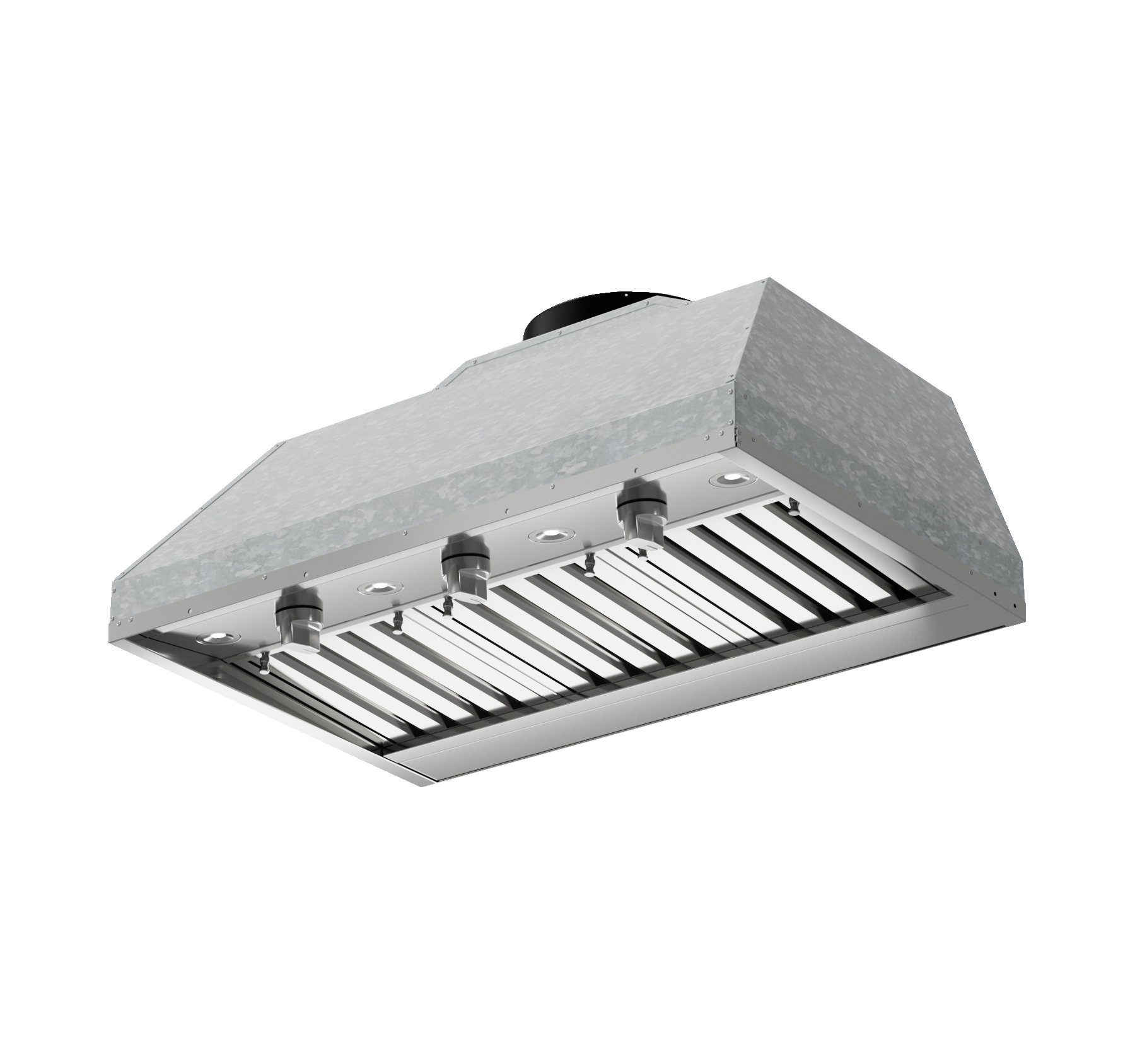XO Appliances Outdoor Custom Insert for a 36 Wide Custom Hood, 1200 CFM, LED Lights, Pro Baffle Filters