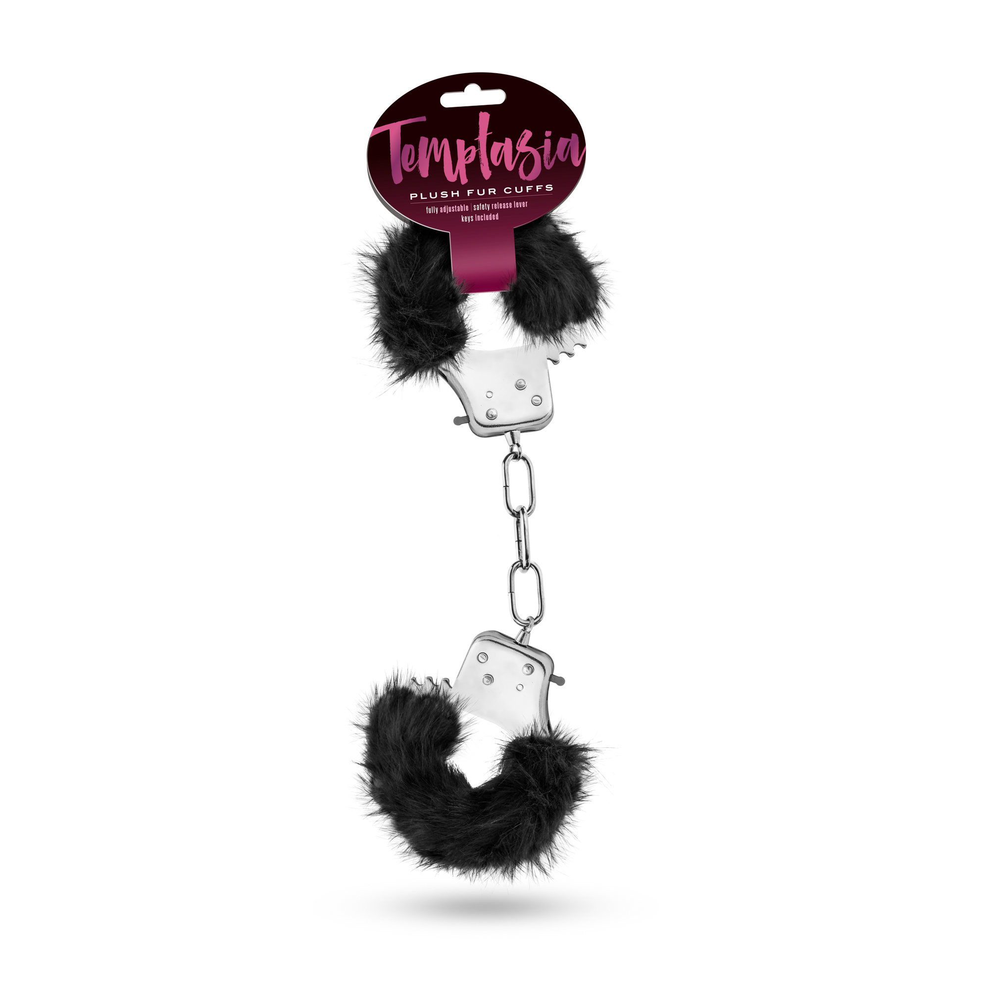 Blush Temptasia Plush Fur Cuffs - Black