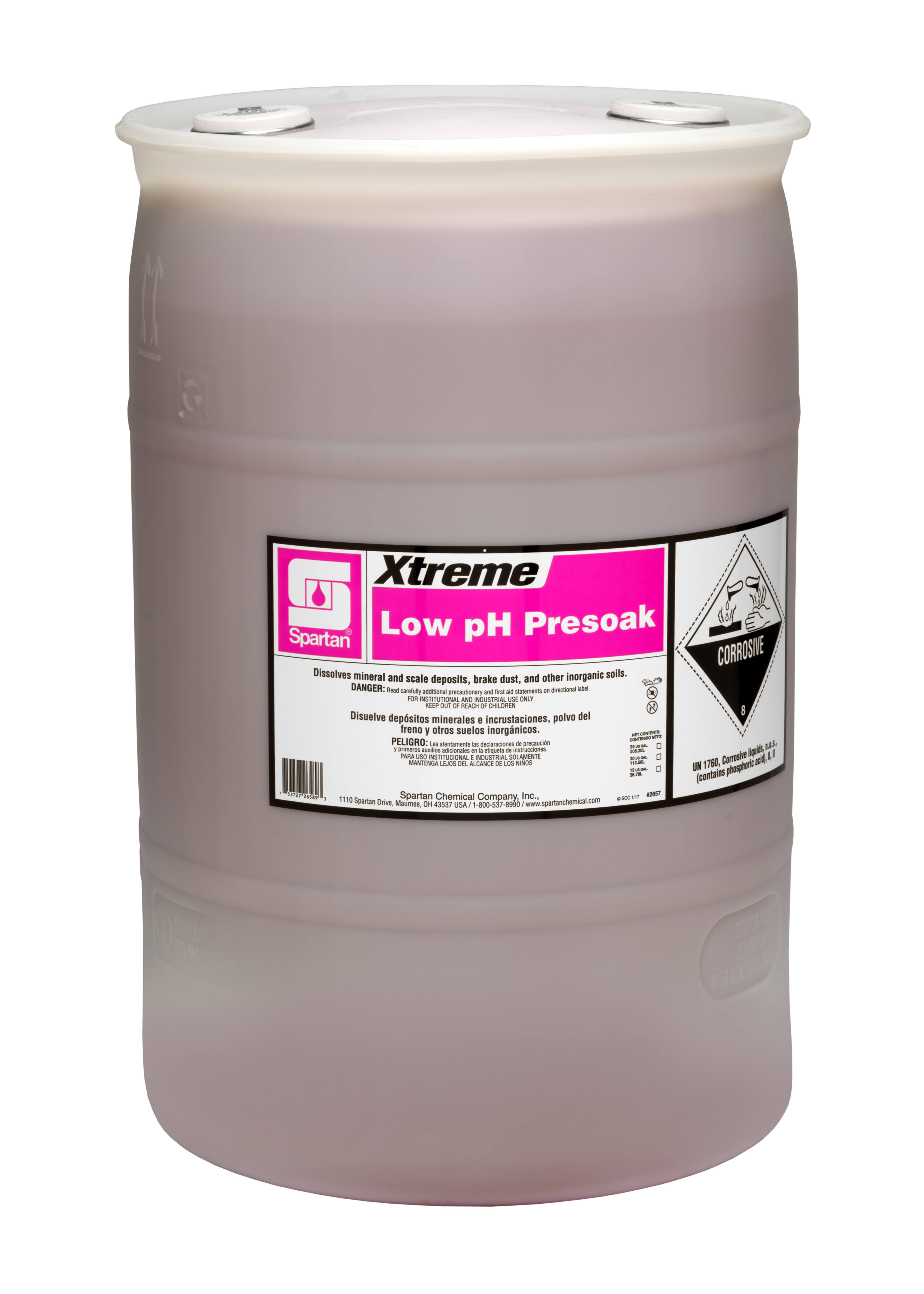 Spartan Chemical Company Xtreme Low pH Presoak, 30 GAL DRUM