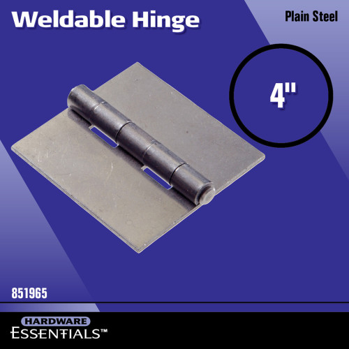 Hardware Essentials Plain Steel Weldable Surface Hinge Square Corner (4")
