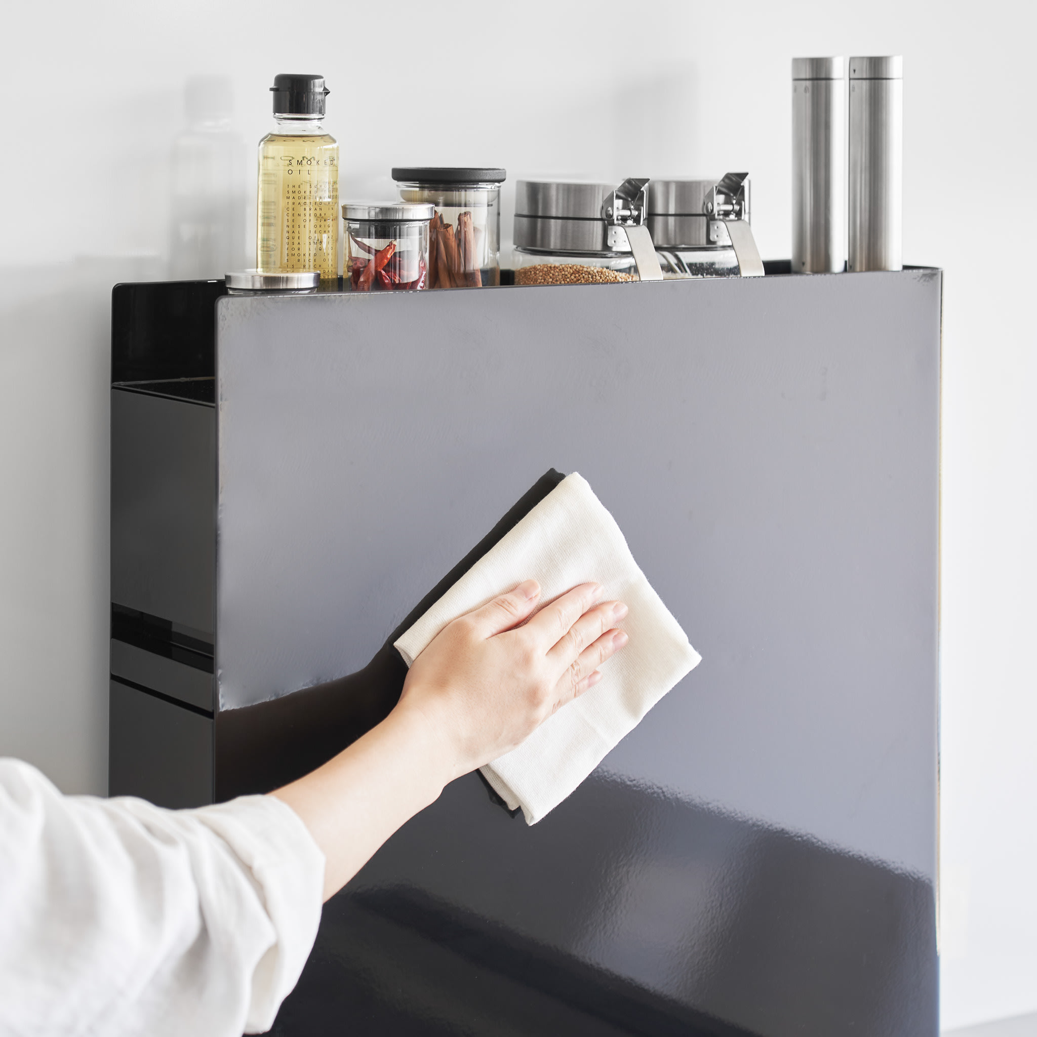 2-Tiered Sliding Seasoning Rack : High-Quality Steel Case