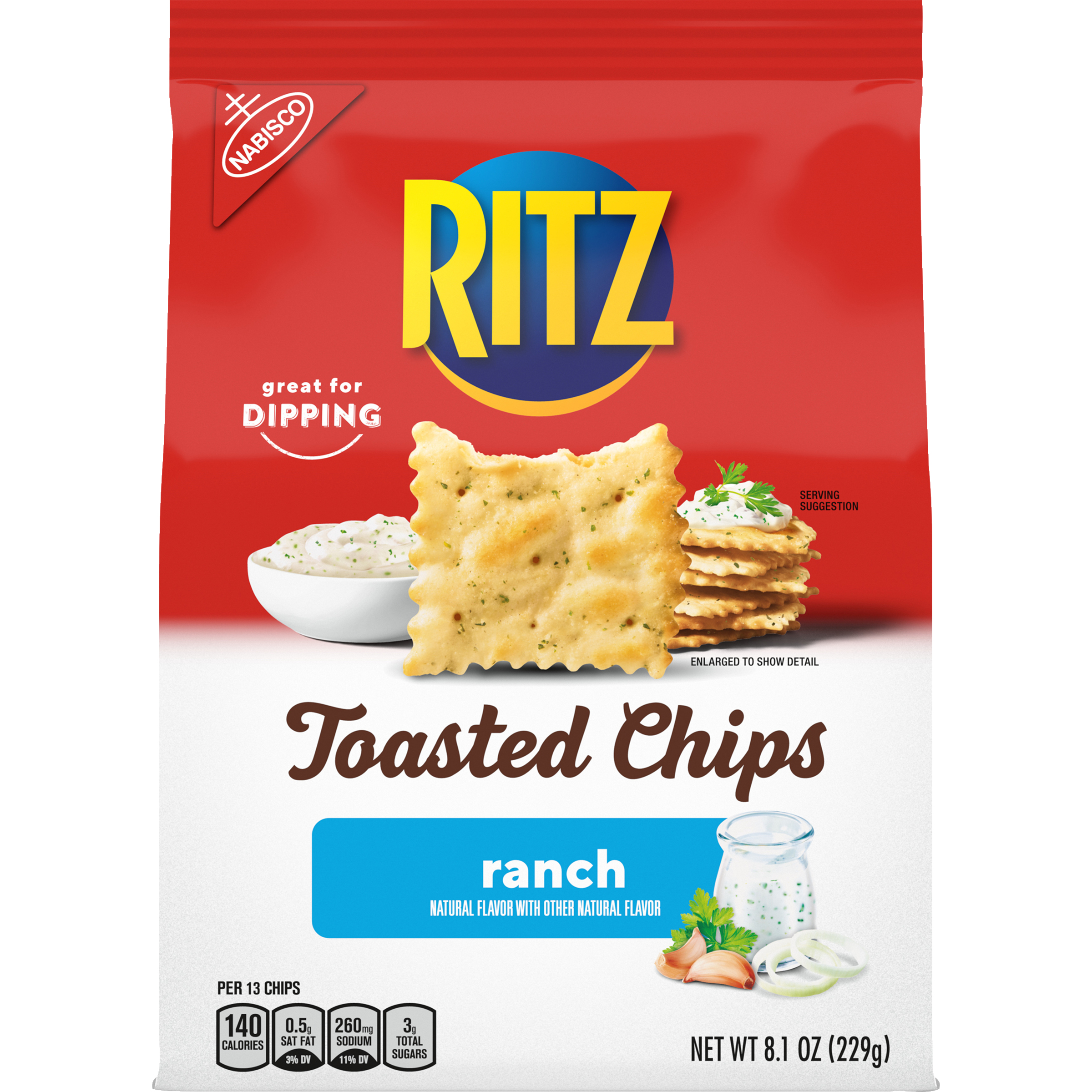 RITZ Toasted Chips Ranch Crackers, 8.1 oz-1