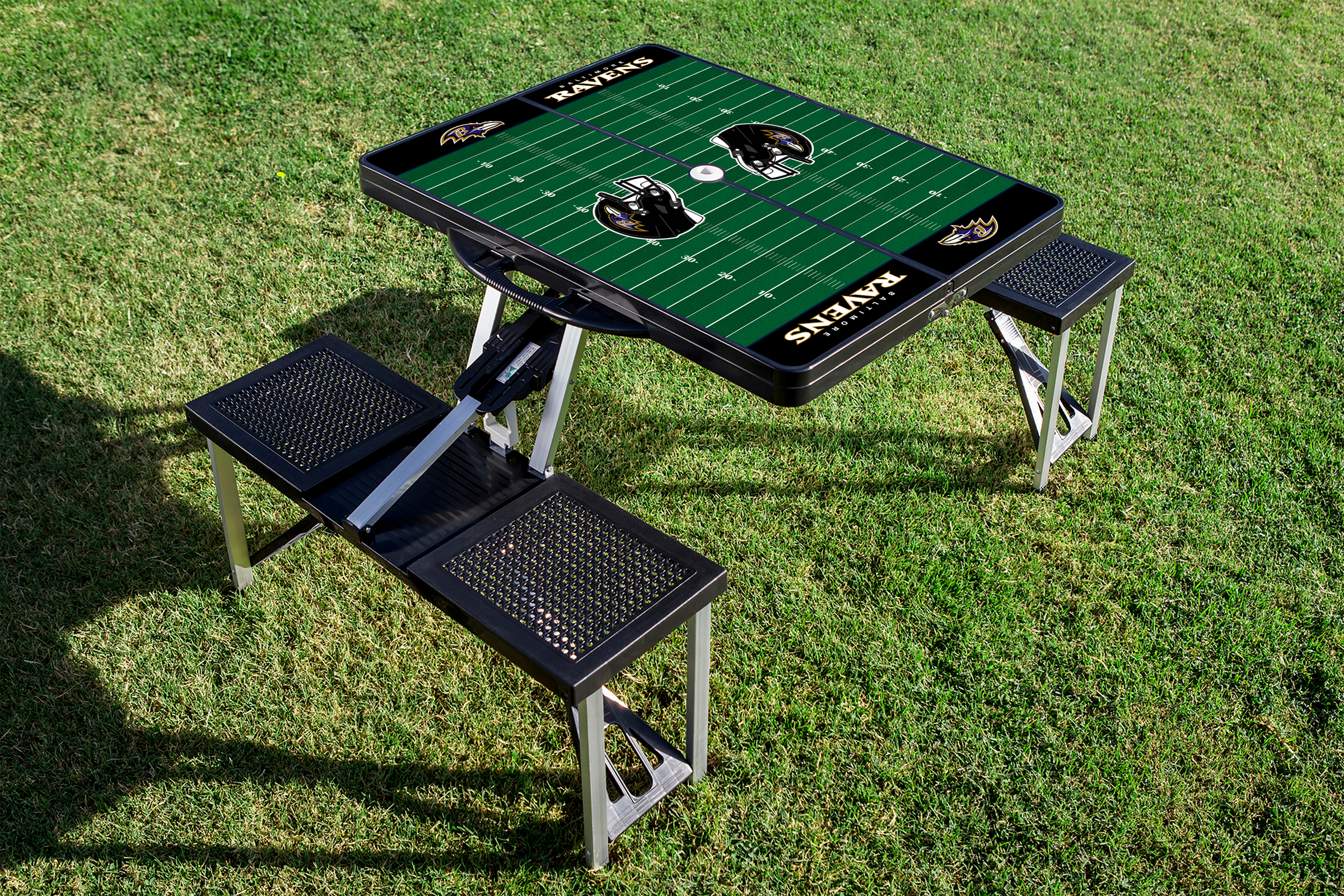 Baltimore Ravens Football Field - Picnic Table Portable Folding Table with Seats