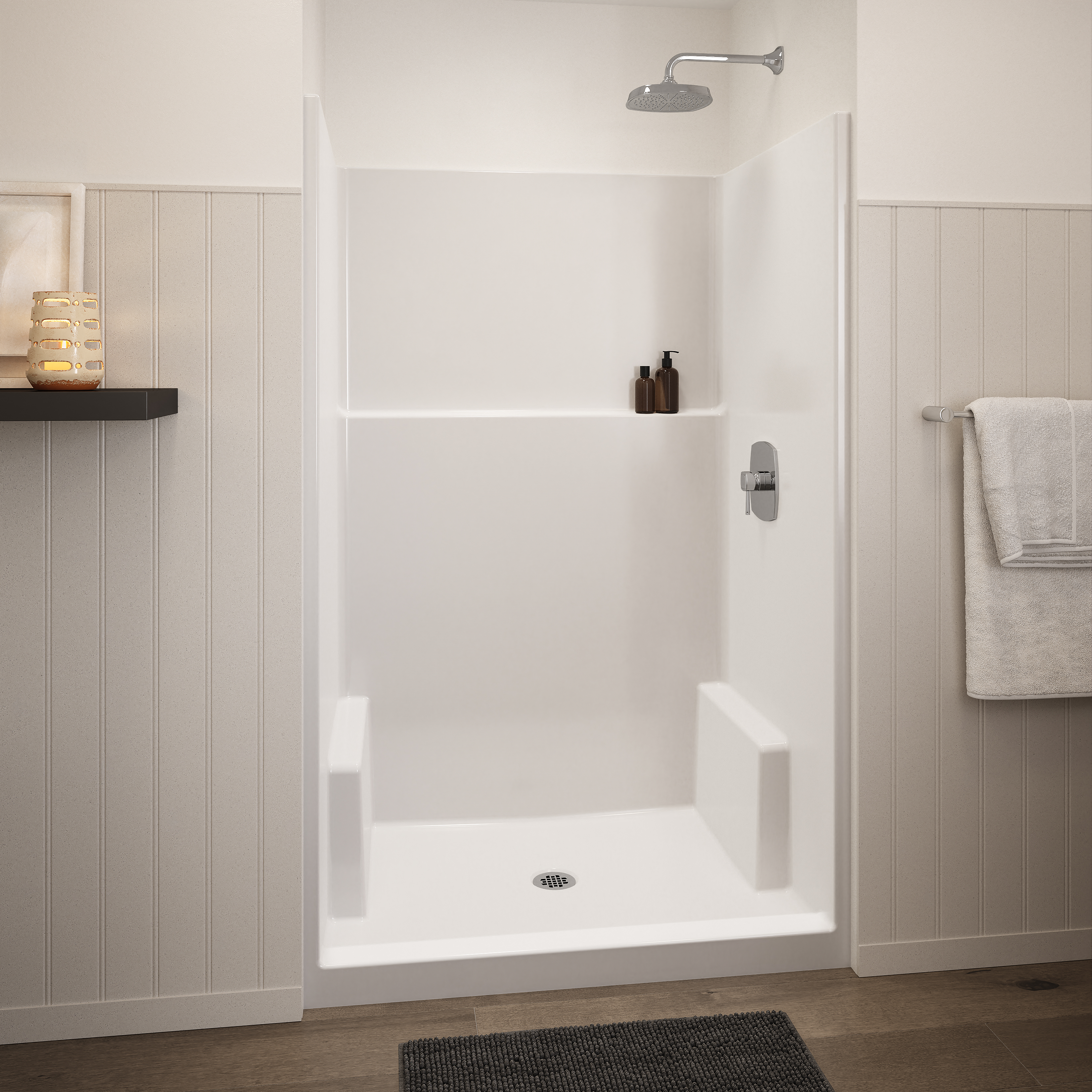 Icon SH4836 AcrylX™ Alcove Center Drain One-Piece Shower in White