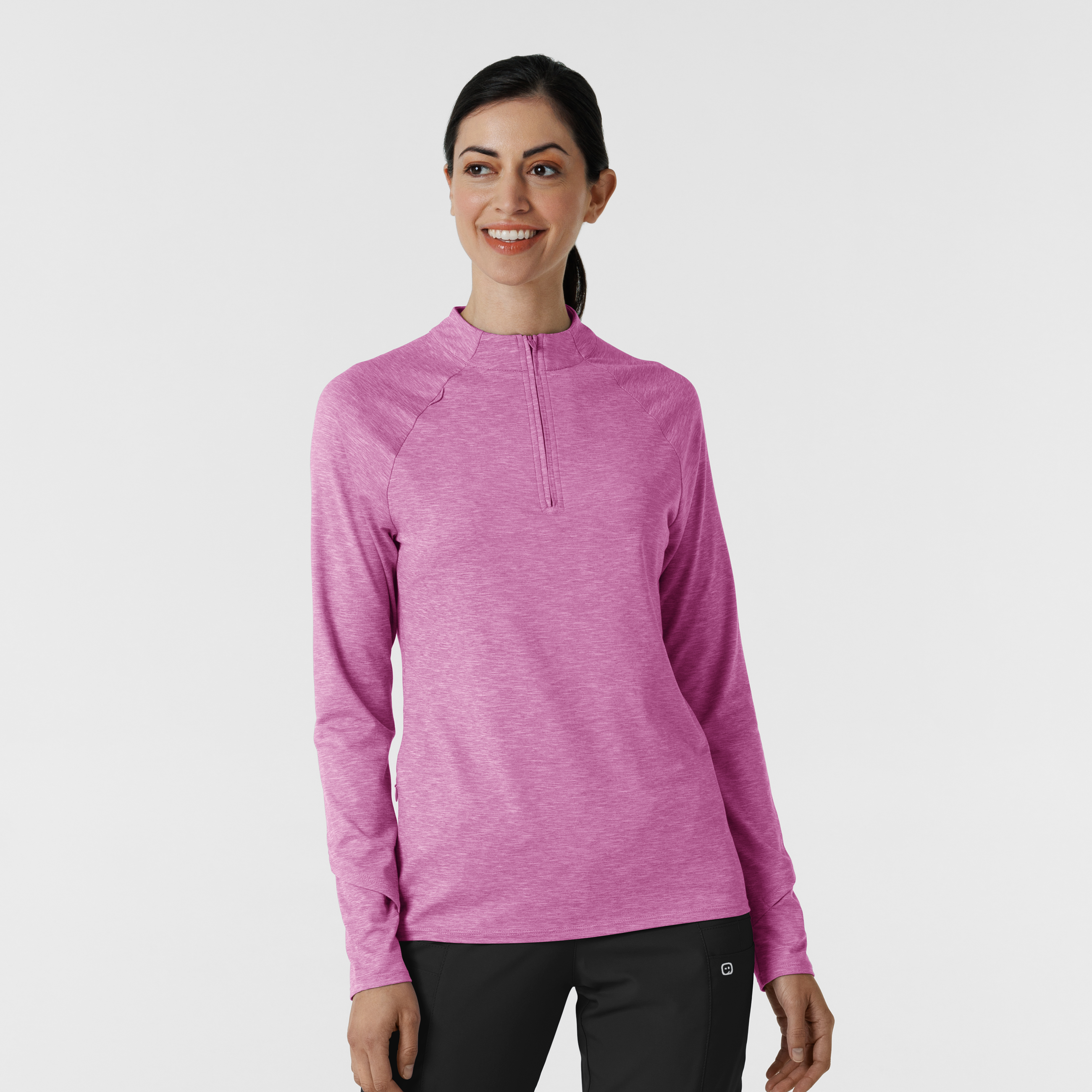 Women&#39;s Watch Window Quarter Zip Scrub Top-Wonder Wink