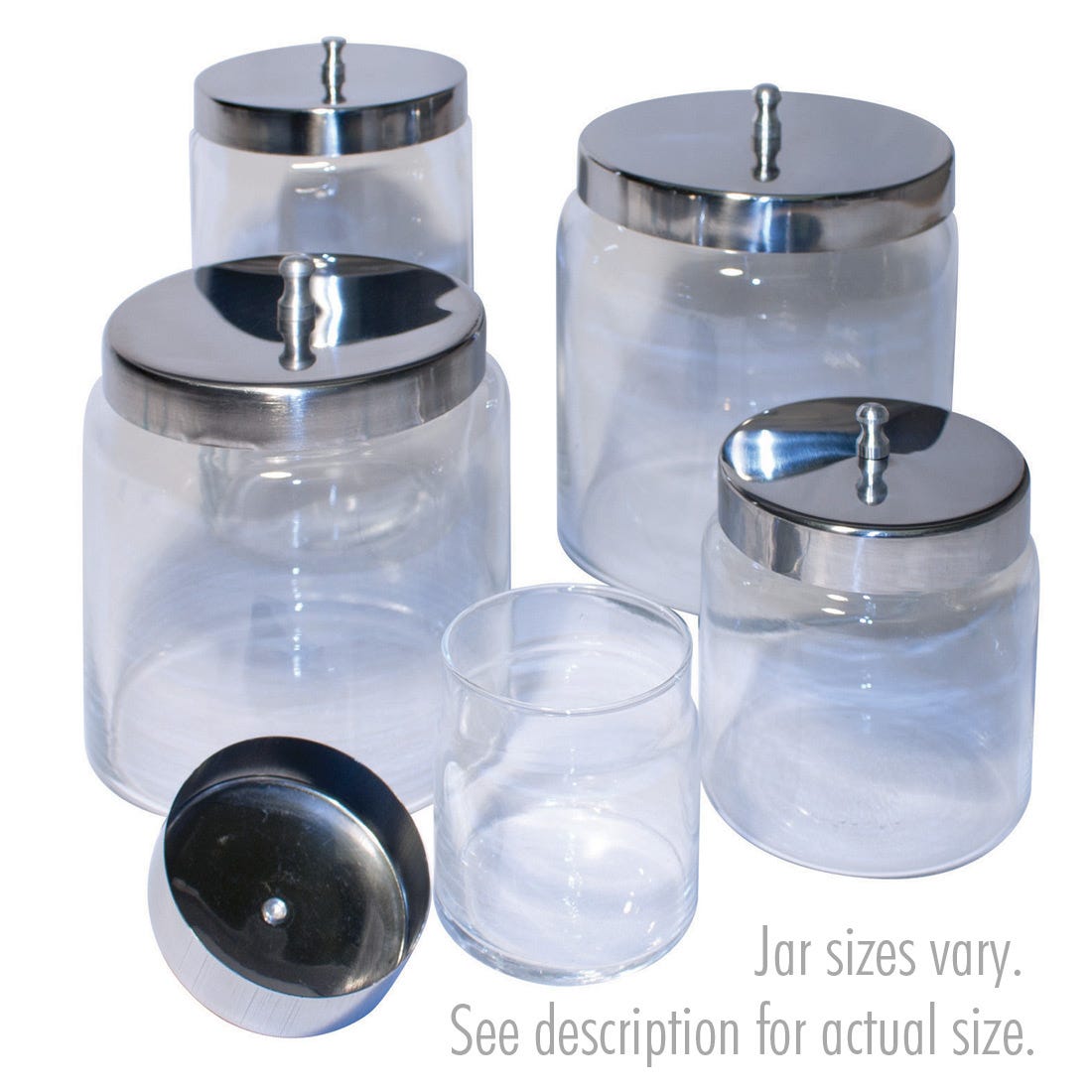 4" x 4" Glass Covered Jar, holds 3"x3" gauze