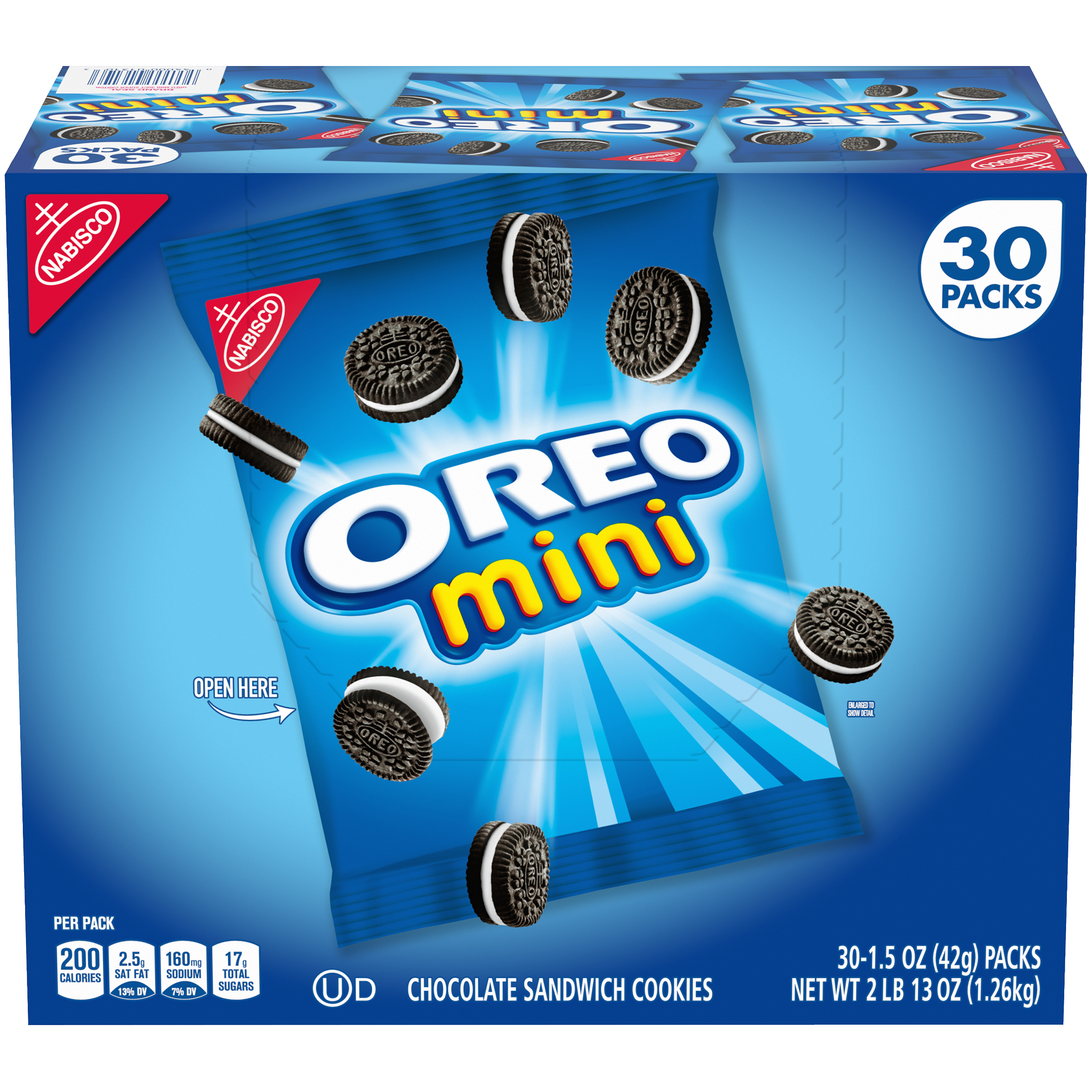 OREO Mini Chocolate Sandwich Cookies Snack Packs, 30 - 1.5 oz Packs-0