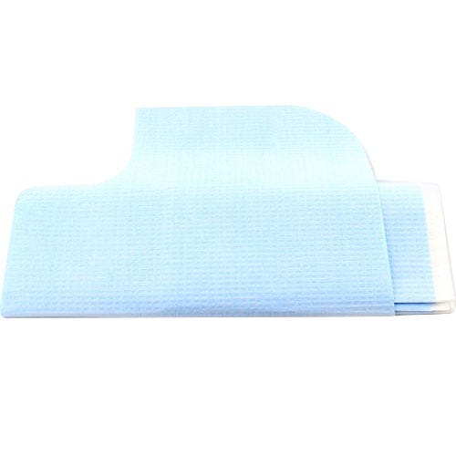 Prophy Bib Knee Length Tissue/Poly/Tissue 29" x 42" Blue - 50/Case