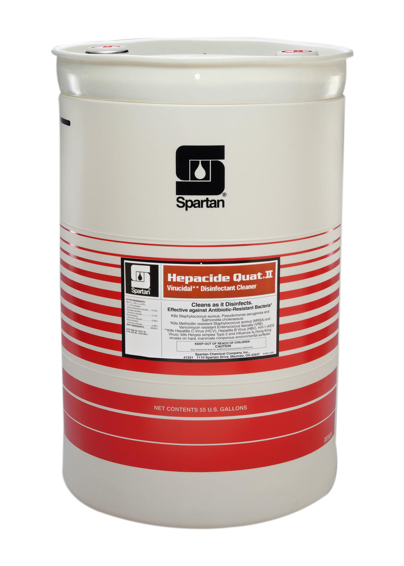 Spartan Chemical Company Hepacide Quat II, 55 GAL DRUM
