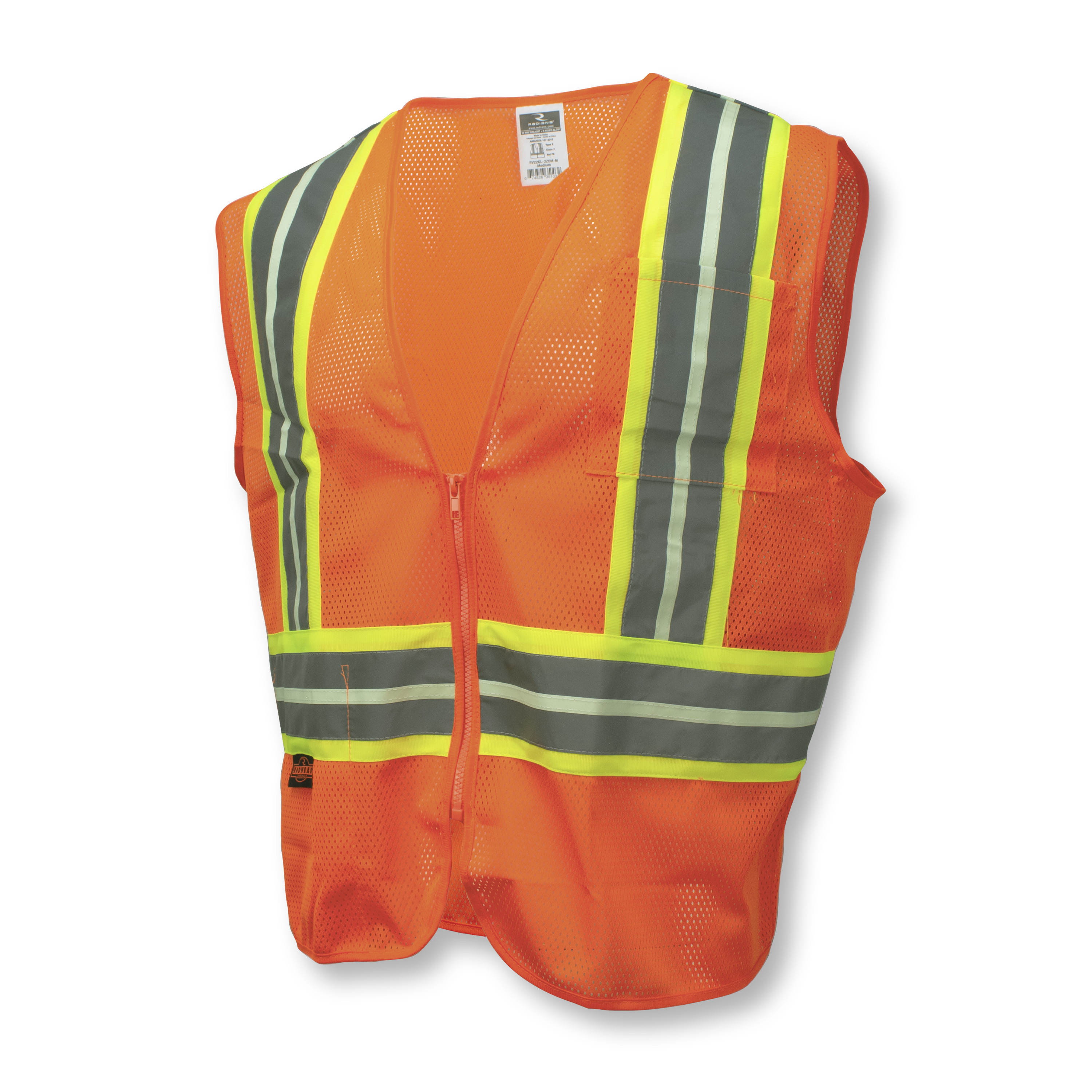Picture of Radians SV22GL-2 Economy Type R Class 2 Safety Glow-in-the-Dark Vest with Two-Tone Trim