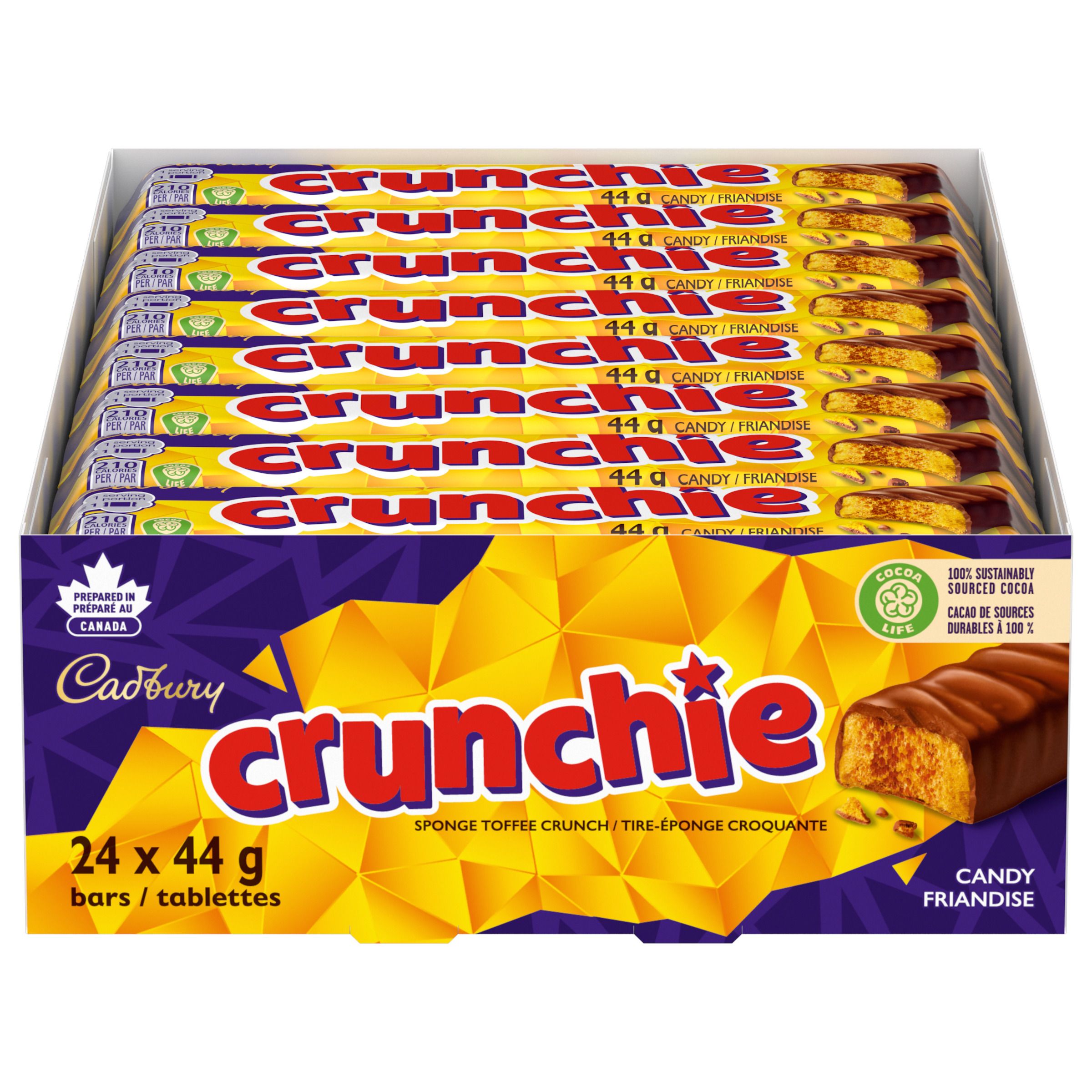 Cadbury Crunchie 44g Singles Bar, 24CT-1