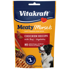 Image of Vitakraft Meaty Morsels Treat for Dogs, Chicken with Beef & Vegetables, 4.2 oz