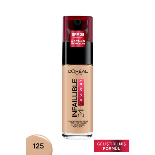 l'oréal paris infaillible 32h fresh wear c vitaminli fondöten - 125 natural beige