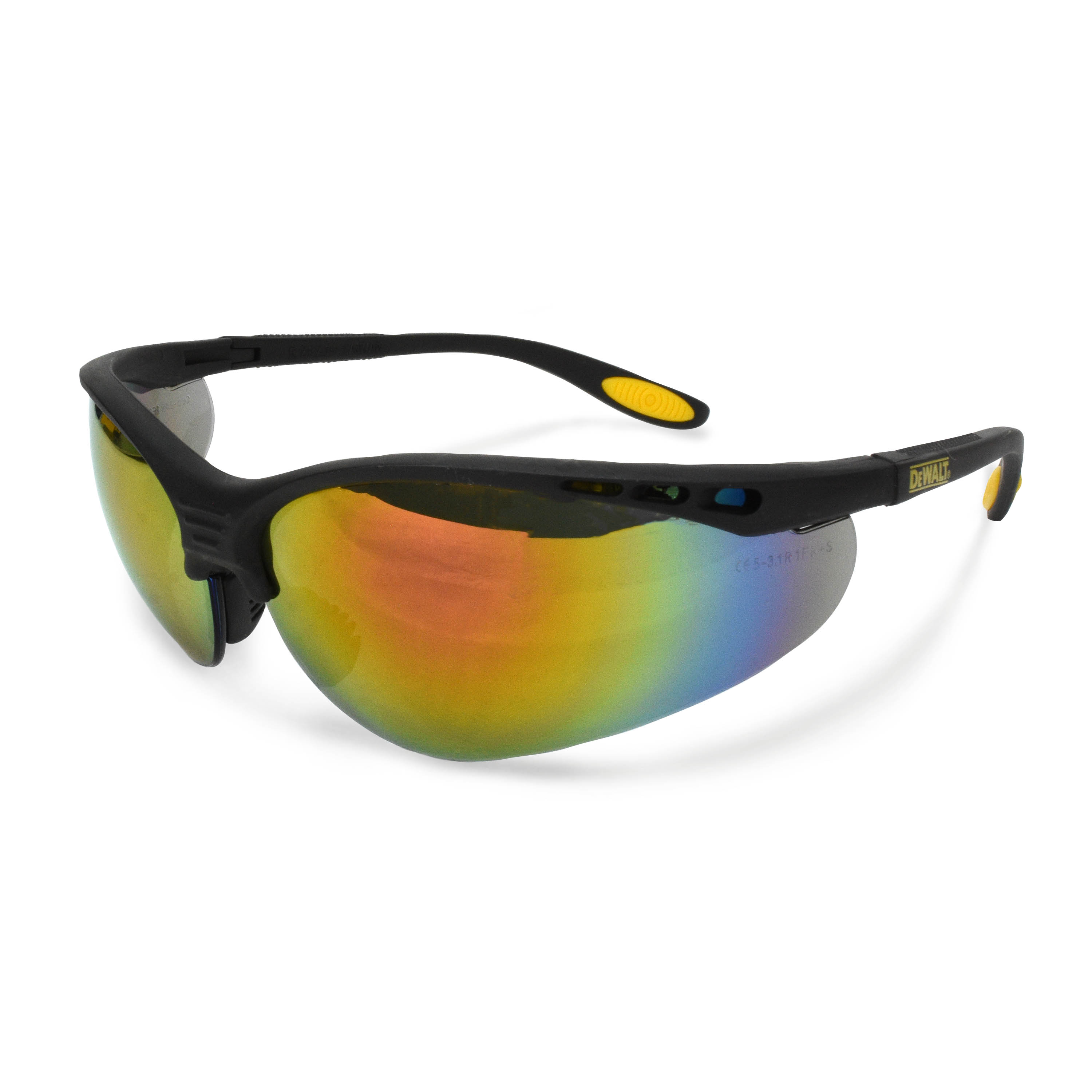 DPG58 Reinforcer Protective Eyewear - Black Frame - Fire Mirror Lens