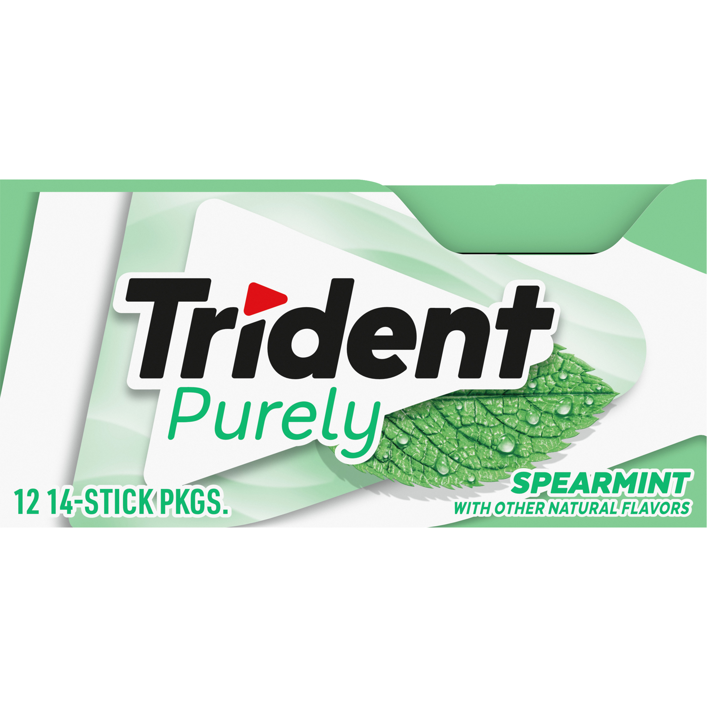 Trident Purely Spearmint Sugar Free Gum, 12 Packs of 14 Pieces (168 Total Pieces)-thumbnail-2