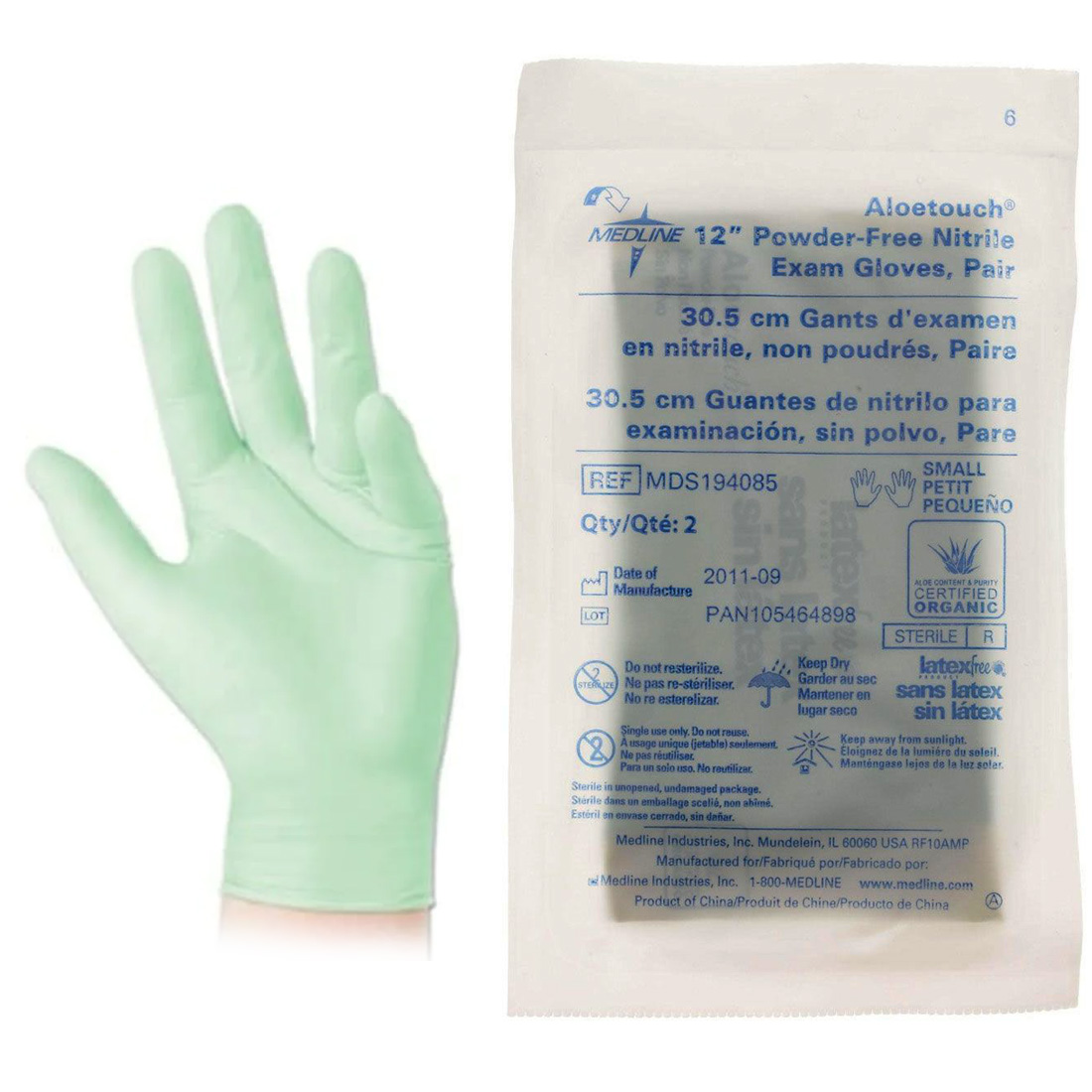 Aloetouch Sterile Small Powder-Free Nitrile Exam Gloves - 50Pairs/Box