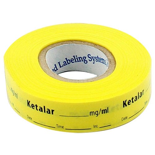 Ketalar Labels, Yellow, Perforated Tape Style - 333/Roll