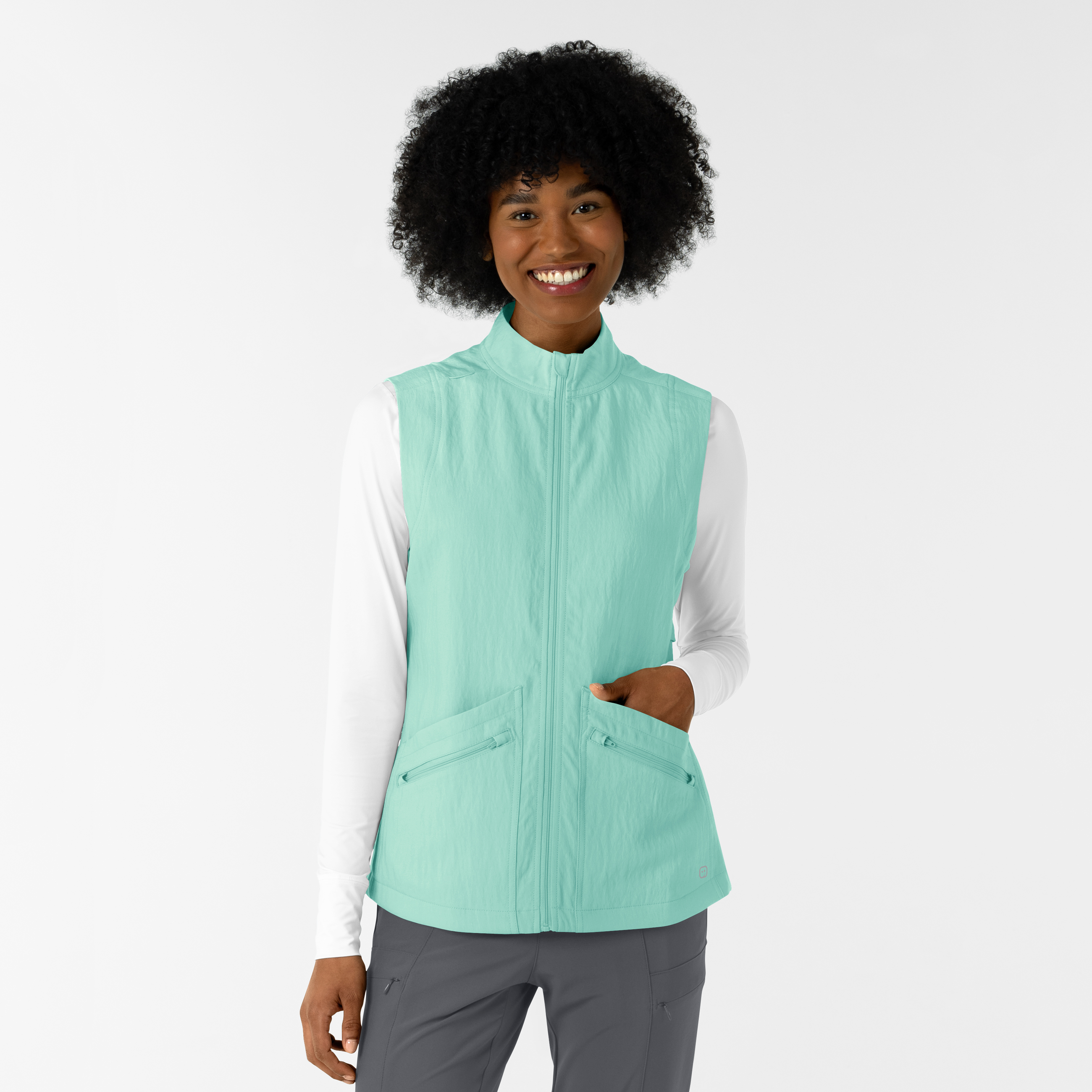 Layers 8214 Wink Women‘s Everything Everywhere 6 Pocket Scrub Vest with Vented Back and High-Low Hem-Wonder Wink