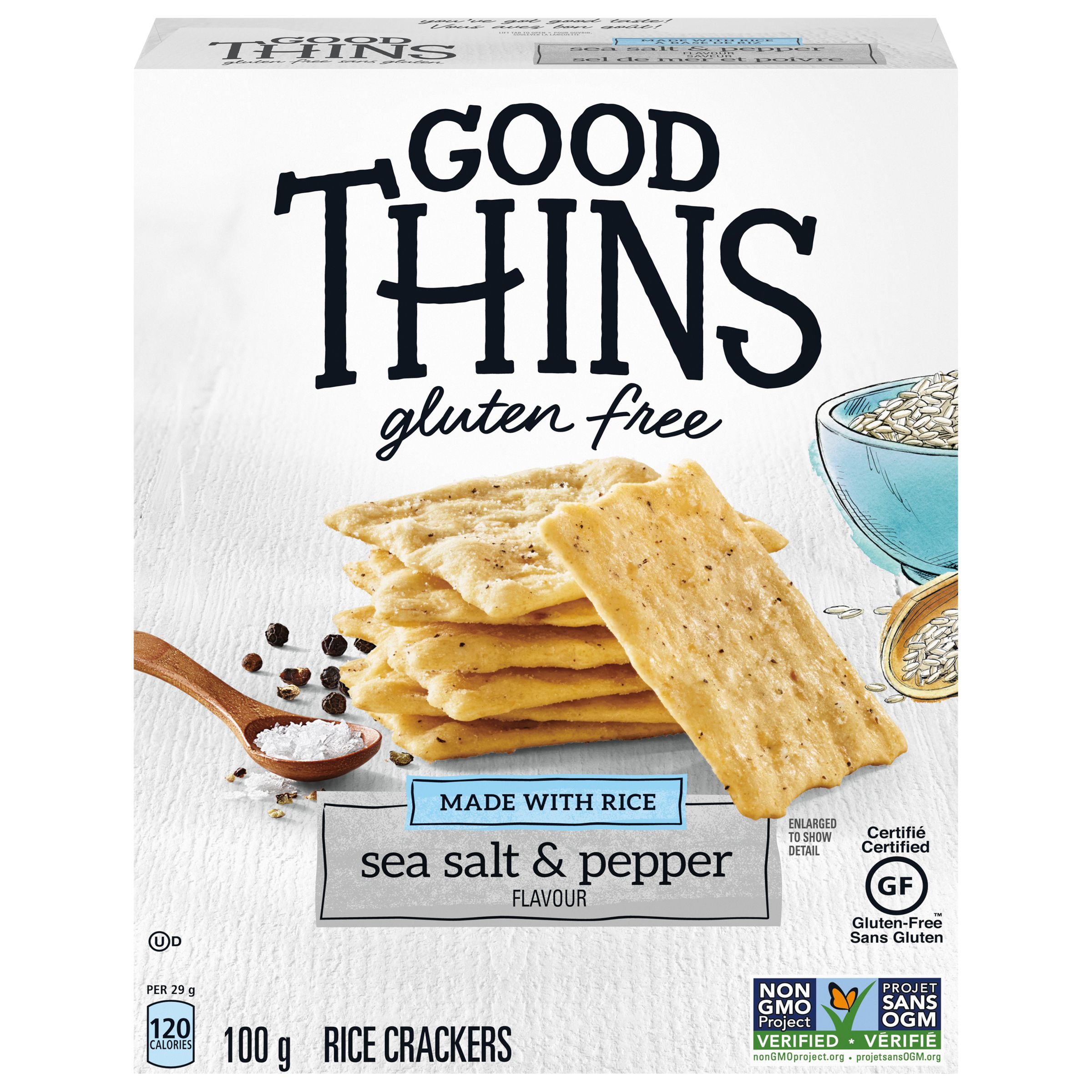 Good Thins Rice Sea Salt & Pepper Crackers 100 G