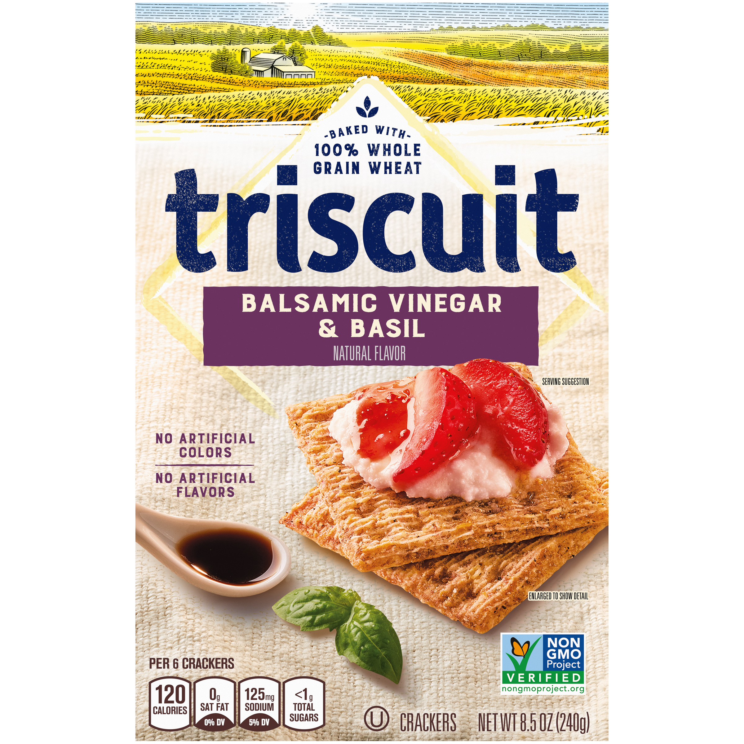 Triscuit Balsamic Vinegar & Basil Whole Wheat Crackers, 8.5 oz-thumbnail-2