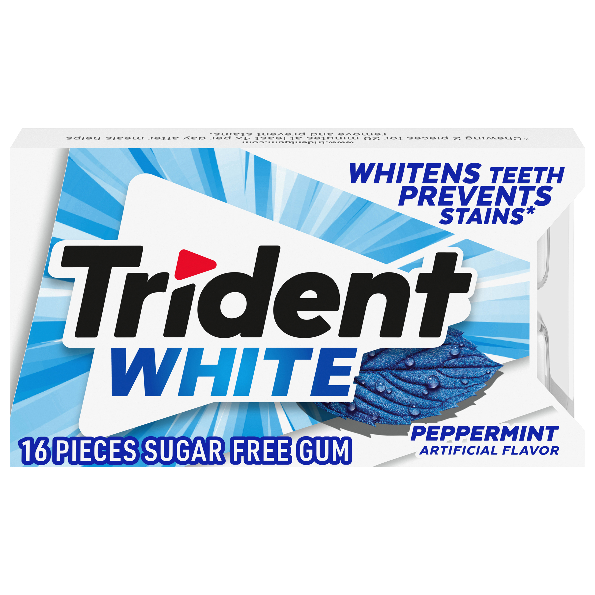 TRIDENT White Peppermint Sugar Free Gum 16PC 18x9