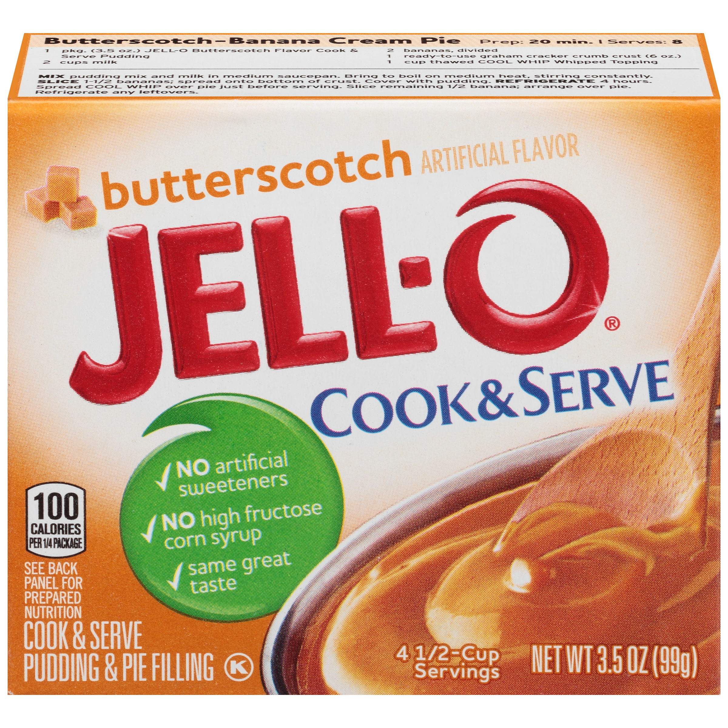 JellO Cook & Serve Butterscotch Pudding & Pie Filling 3.5 oz Box