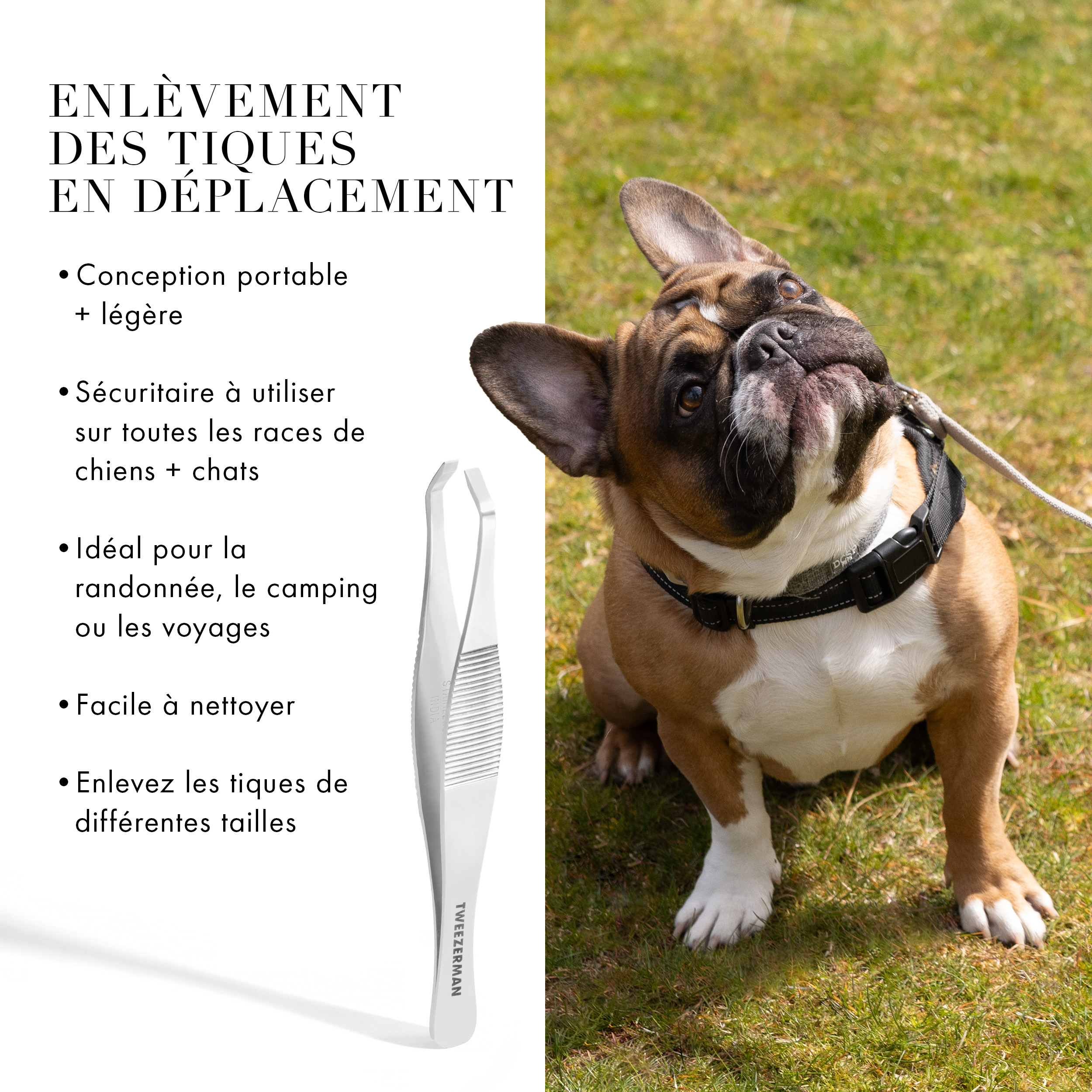 Conception portable et légère pour l’élimination des tiques en déplacement. Sécuritaire à utiliser sur toutes les races de chiens et de chats. Idéal pour la randonnée, le camping ou les voyages, facile à nettoyer et à enlever les tiques de différentes tailles