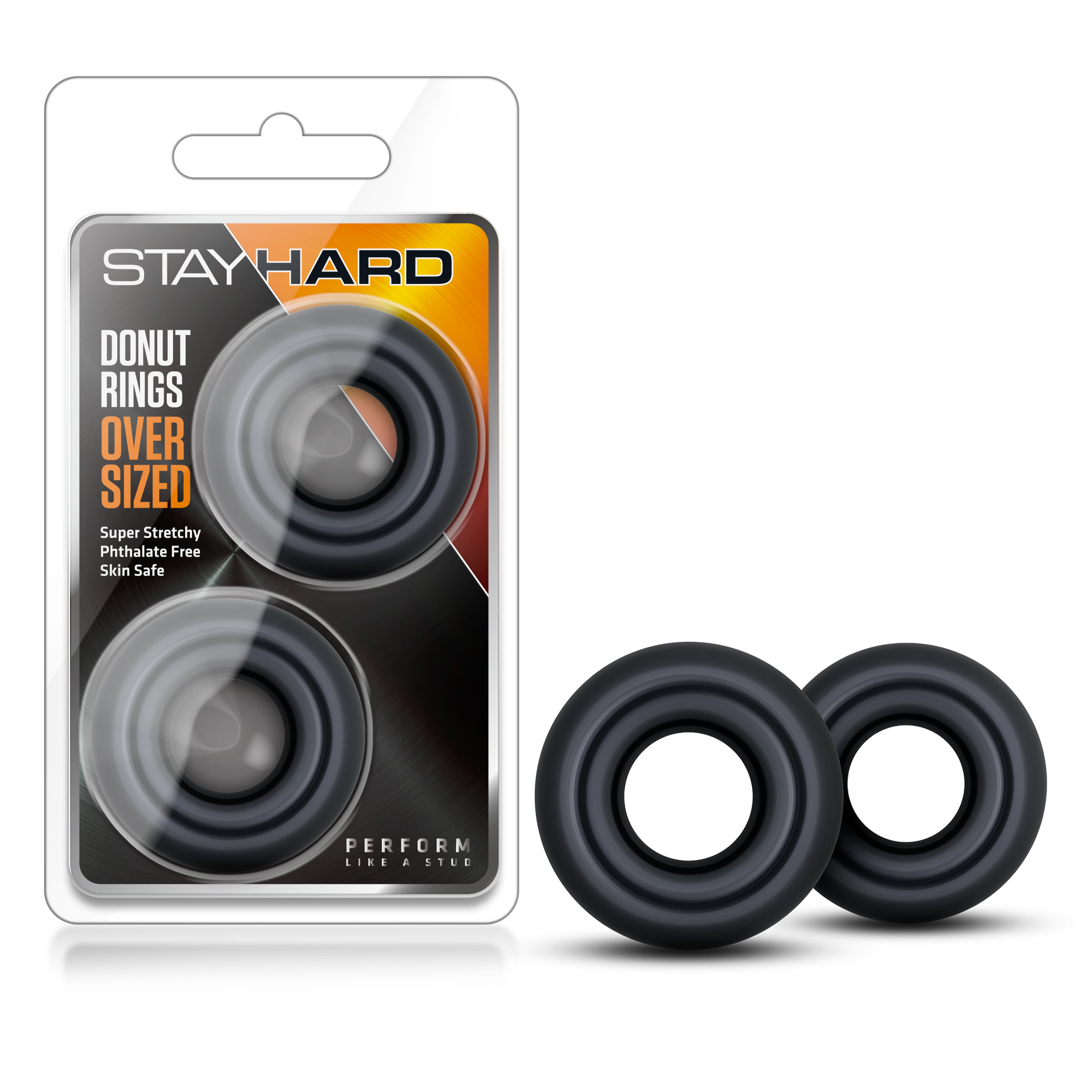 Blush Stay Hard / Black Oversized Donut Penis Rings (2-Pack)