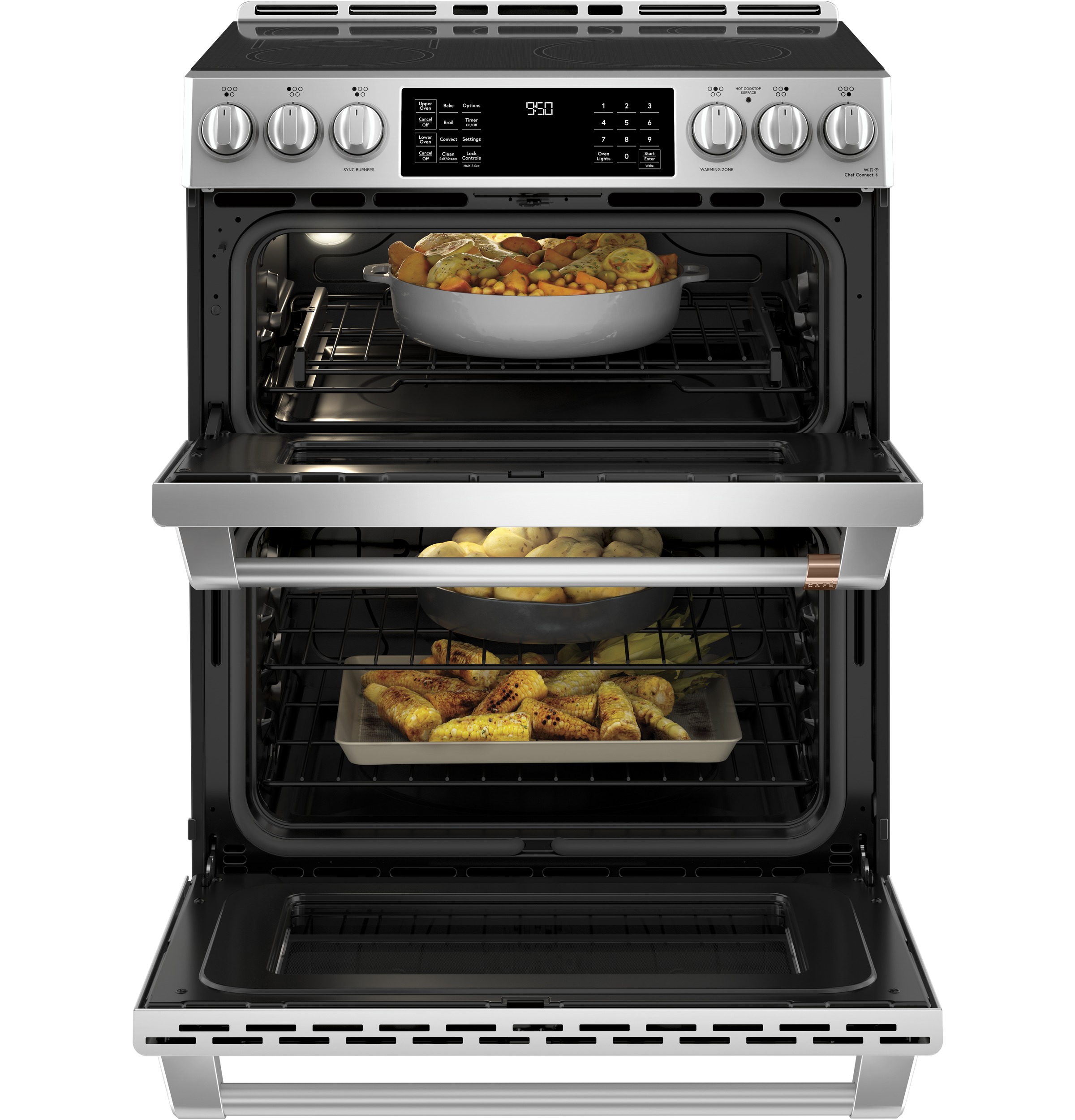 30" S/I Induction RG 5 Element Slf Cln w/ Stm Cln Opt Dbl Oven True European Conv w/ Precise Air Slf Cln Roller Rck ADA Compliant — Connectable via built-in WiFi view 3