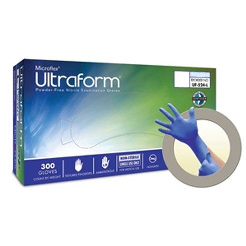 Microflex Ultraform® Exam Gloves, Extra Small/Small  Nitrile Powder-Free- 300/Box