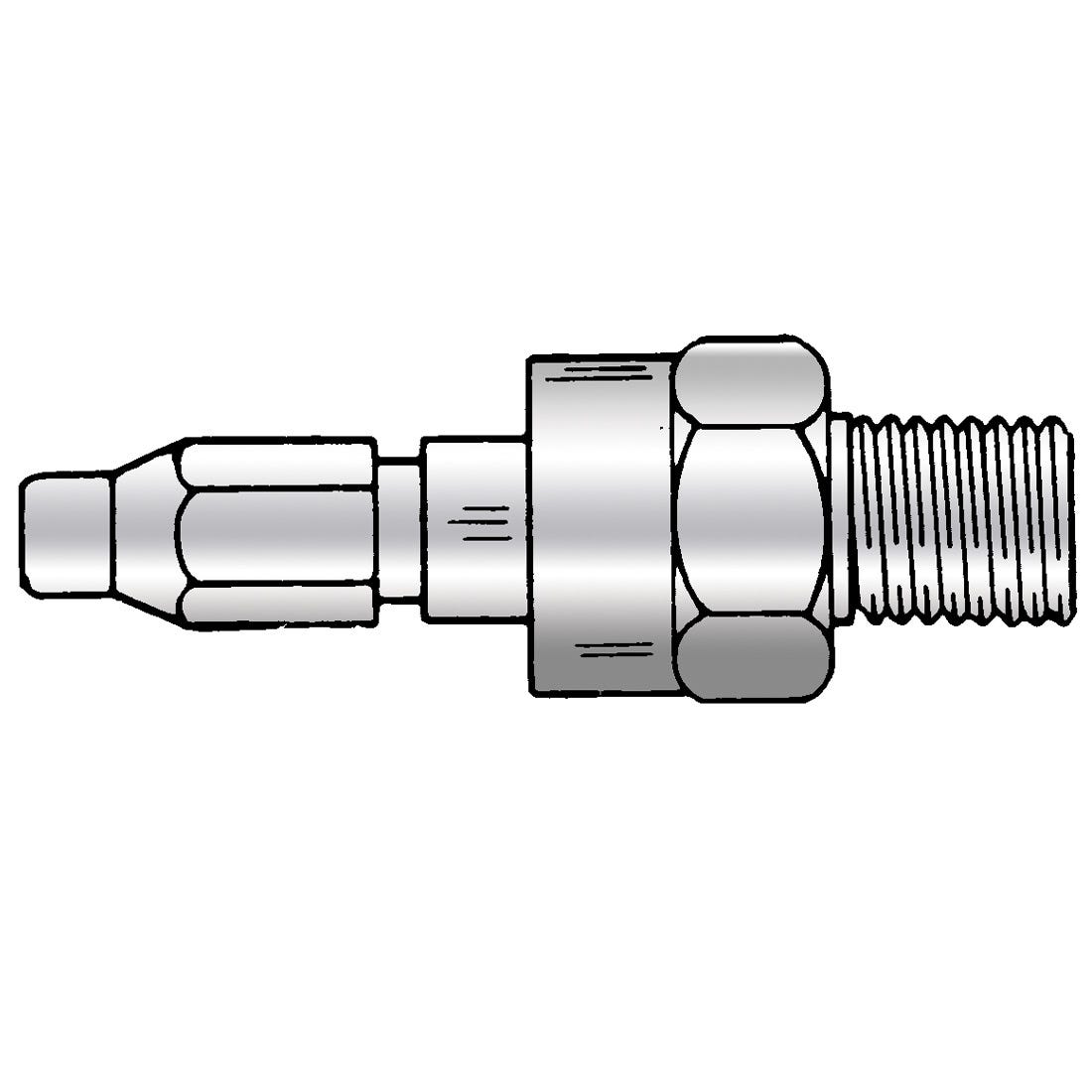 Schrader Air Adapter , Male Quick Connect,  Non Swivel To 1/4" NPT Male Adapter