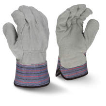 Radians RWG3206 Full Regular Shoulder Gray Split Cowhide Leather Palm Glove