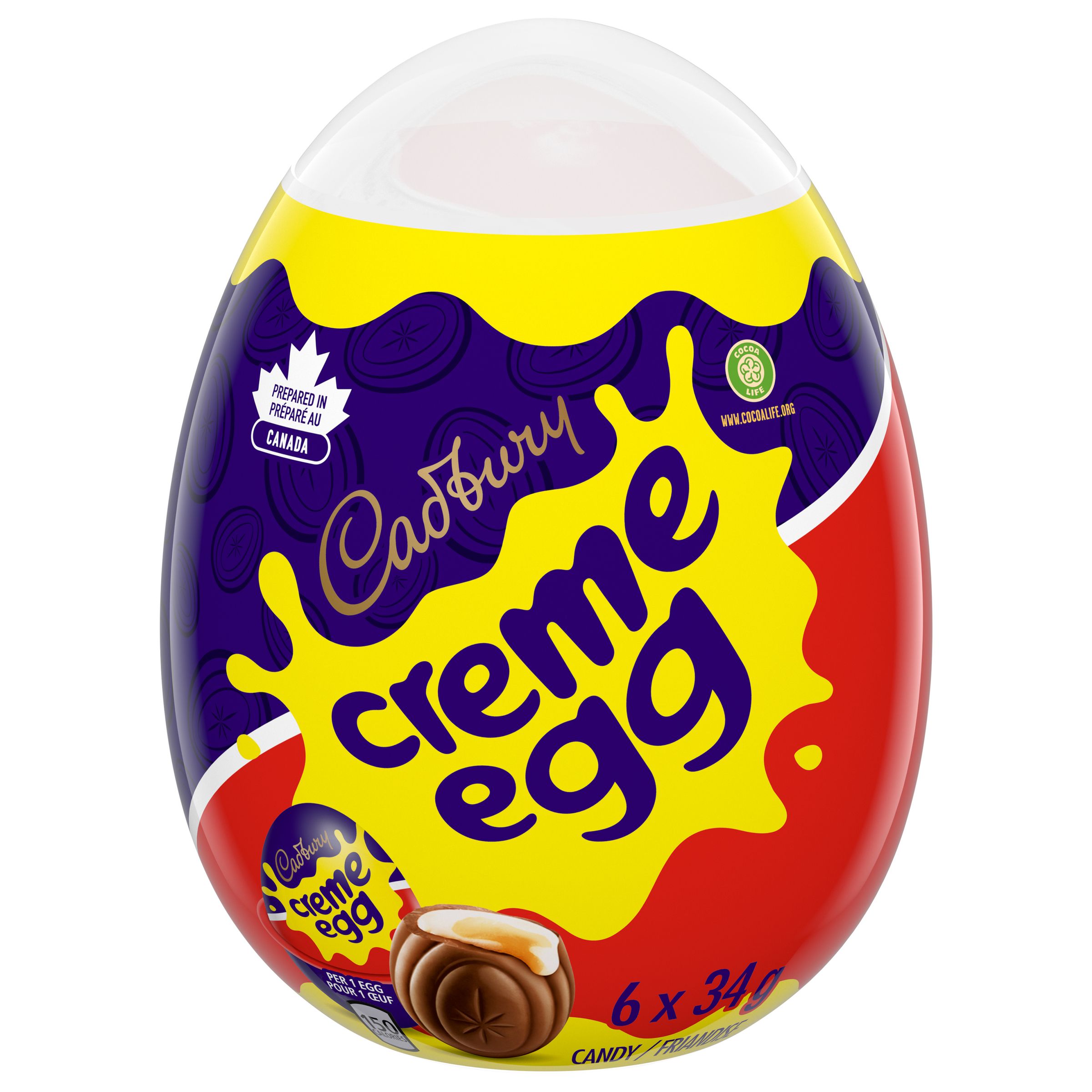 Cadbury Big Easter Egg Creme Eggs Milk Chocolate with Soft Fondant Centre Candy (6 Pieces, 204 g)-0