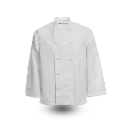 Classic Soild White Chef Coat With Knotted Buttons