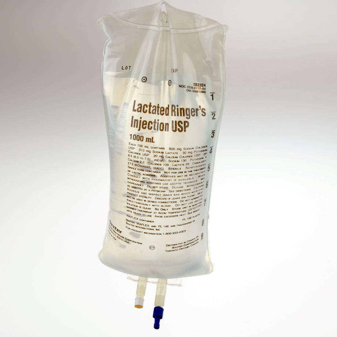 Lactated Ringer 1000ml bag, injectable- 14/Case