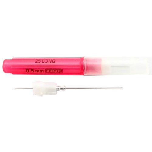 Monoject™ Dental Needle, 25 G Long (1-1/4"), Plastic Hub, Red - 100/Box