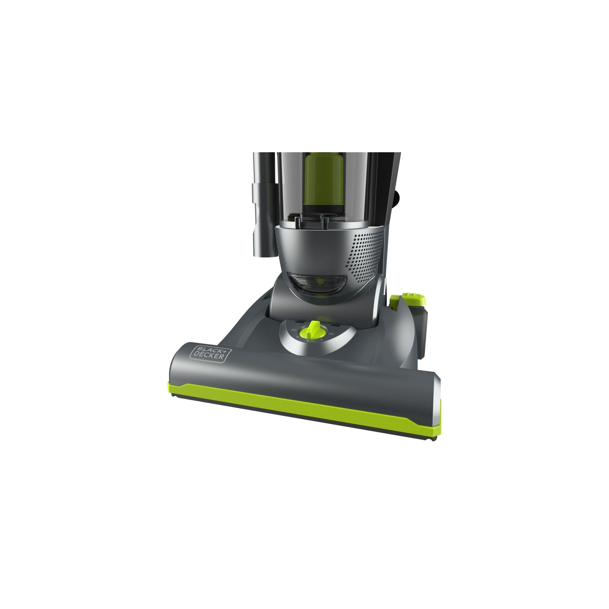 Close-up of the BLACK+DECKER upright vacuum cleaning base