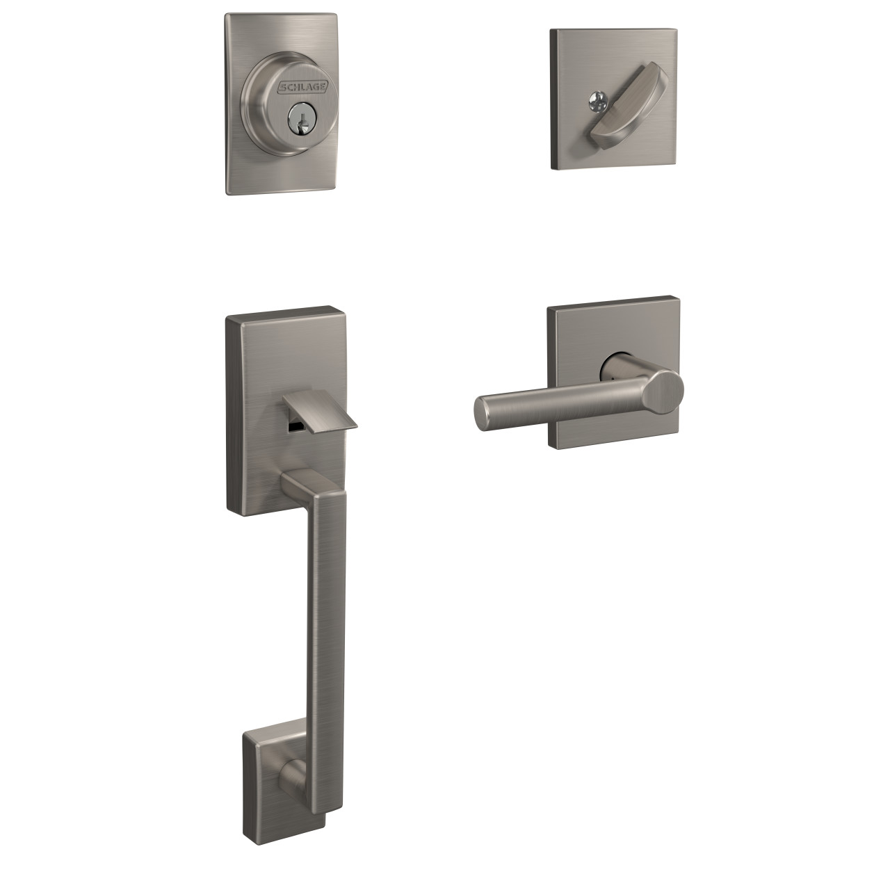 Custom Single Cylinder Handleset and Broadway Lever with Collins Trim