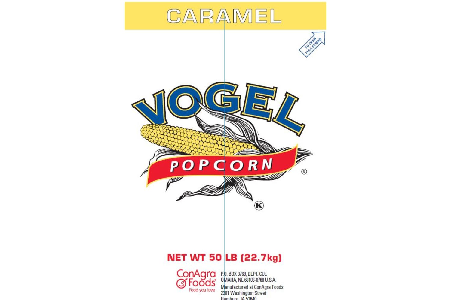 Vogel Caramel Popcorn Kernels Bag, 1/50 lb | Conagra Foodservice