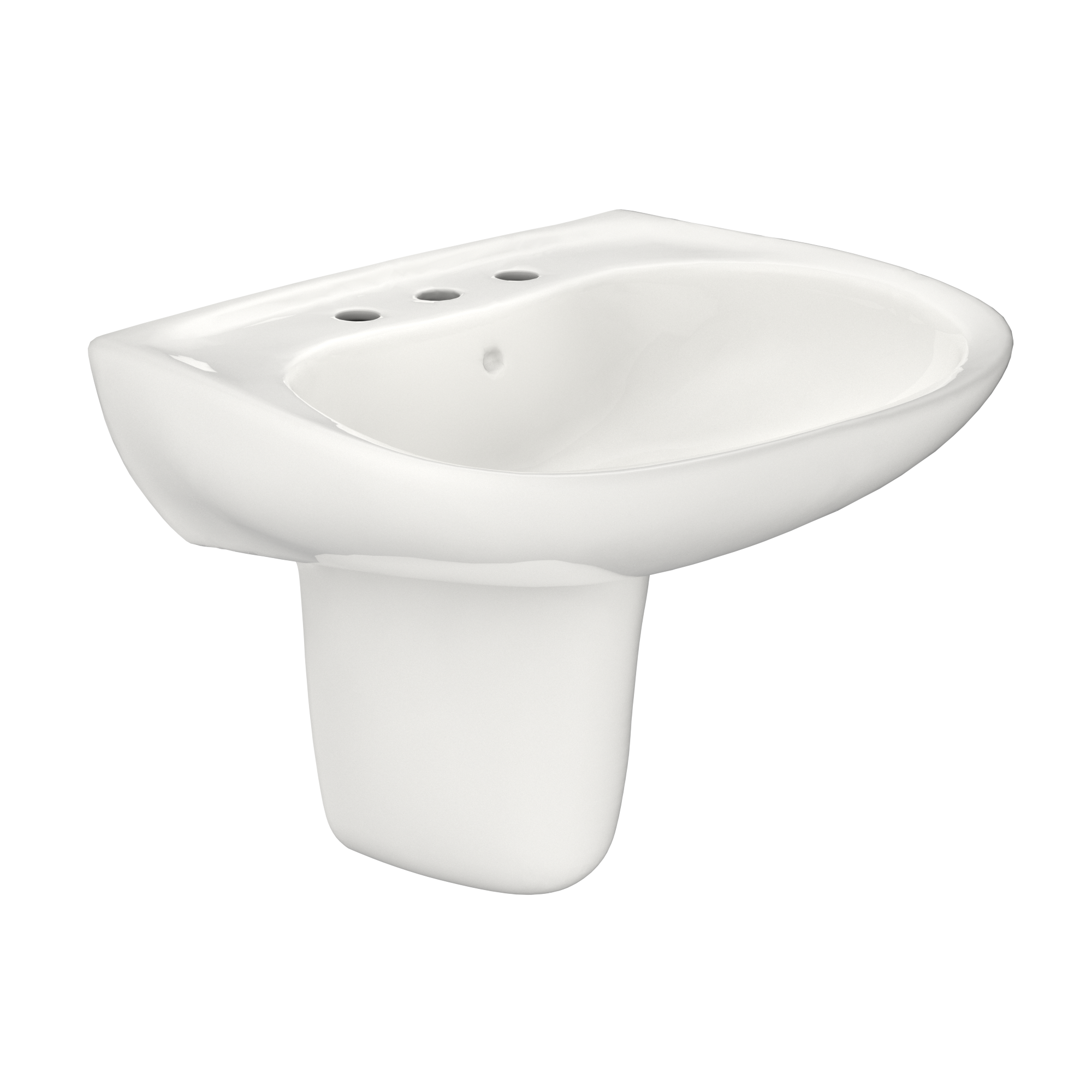 TOTO Prominence Oval Wall-Mount Bathroom Sink with CEFIONTECT and Shroud for 8 Inch Center Faucets, Colonial White, Vitreous China, LHT242.8G#11