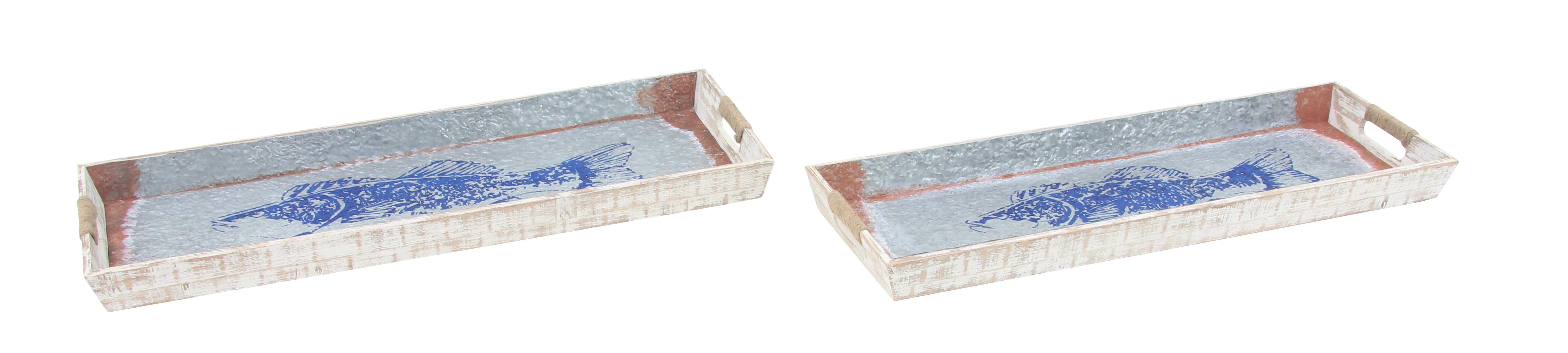 Wood  Tray, Set of 2 30", 32"W