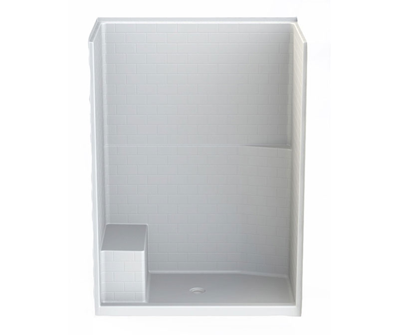 16034STTSM AFR 60 x 34 AcrylX Alcove Center Drain One-Piece Shower in White view 3
