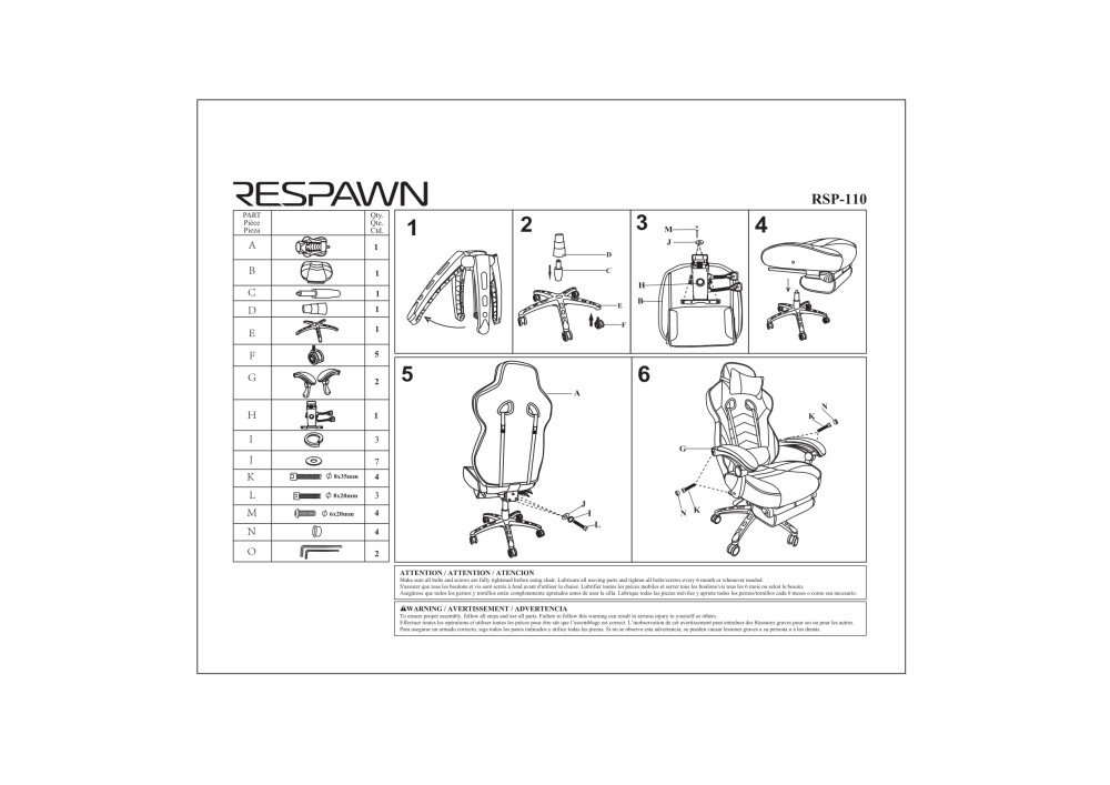 Recliner Chair Instruction Manual